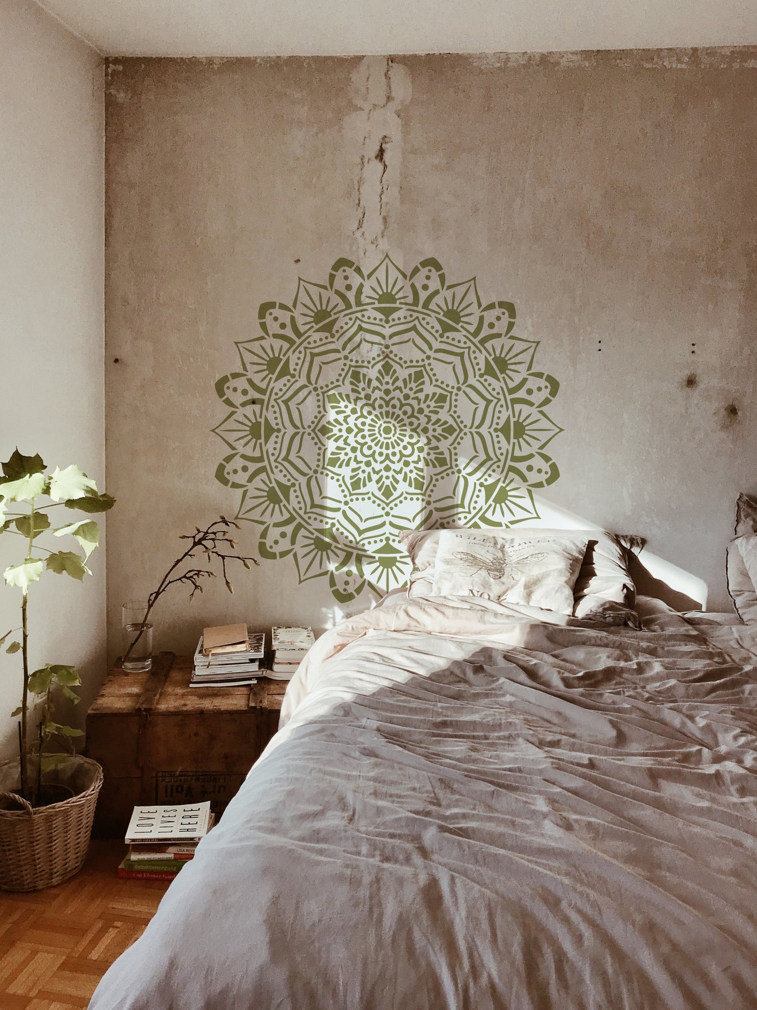 Ibiza style, boho style, Ibiza vibe mandala template 1 meter by 1 meter