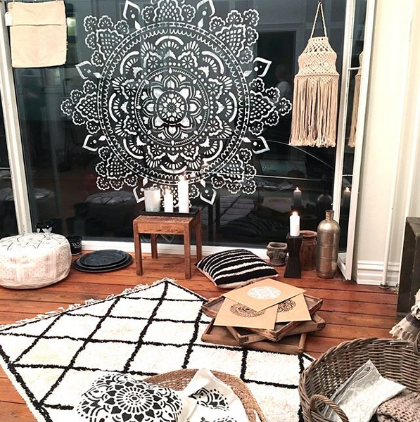 Mandala stencils at Skovbon.