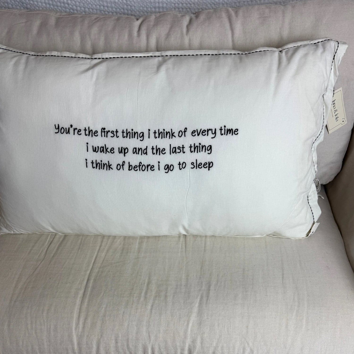 Linnen Pillow + Filling | You’re The First Thing | White
