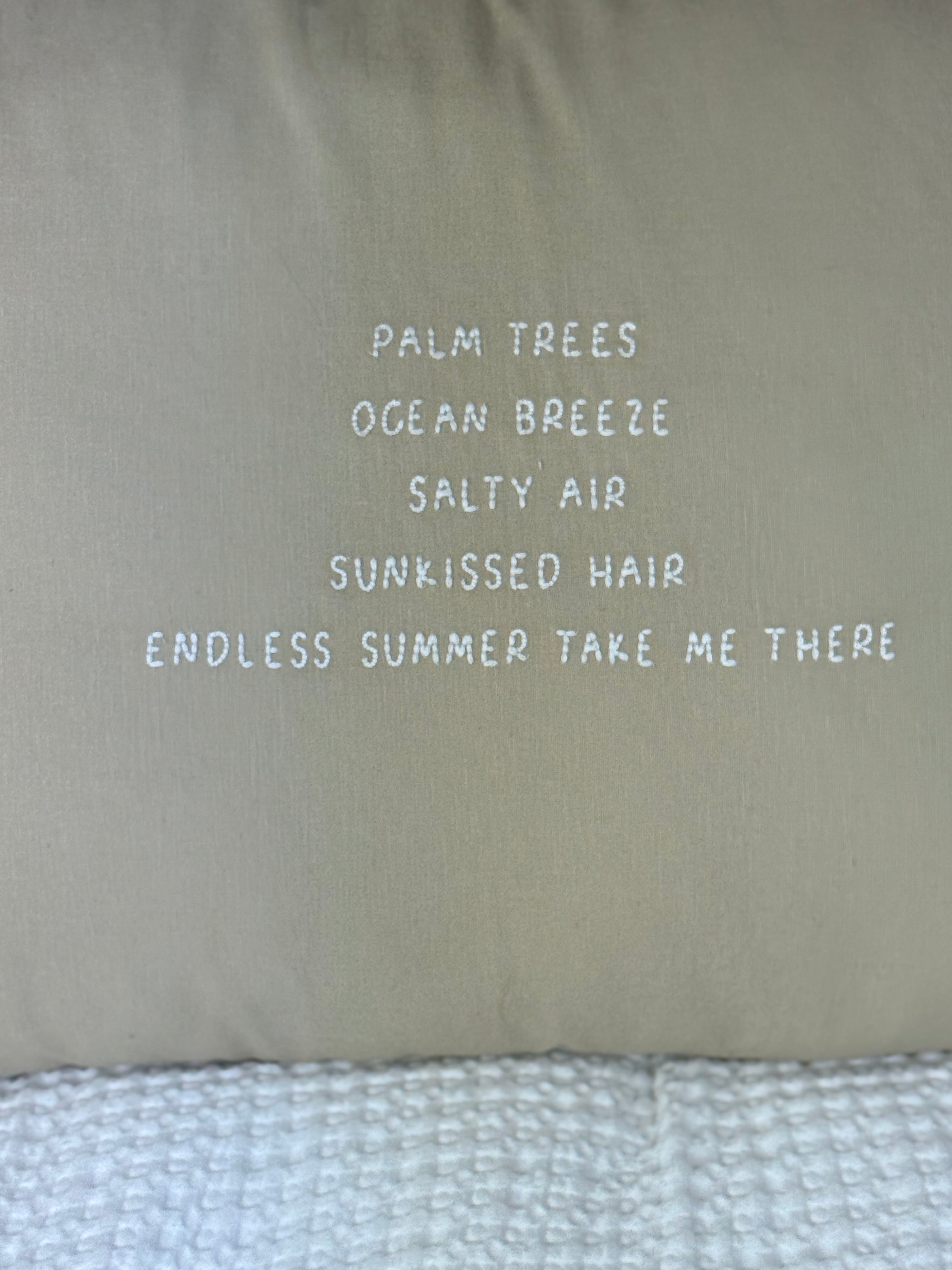 Linnen Pillow + Filling | Palm Trees Ocean Breeze | Natural