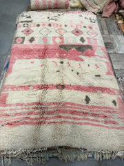 Kleed naturel en pink - 100% Wol | 260  x 160 cm - uniek exemplaar