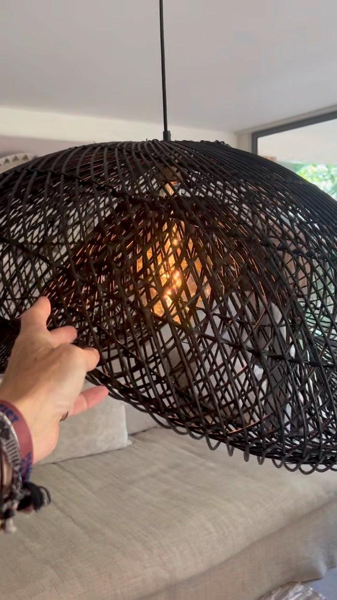 Black Organic Shaped Cloud Lamp XL - 100 cm | Mandala Stencil