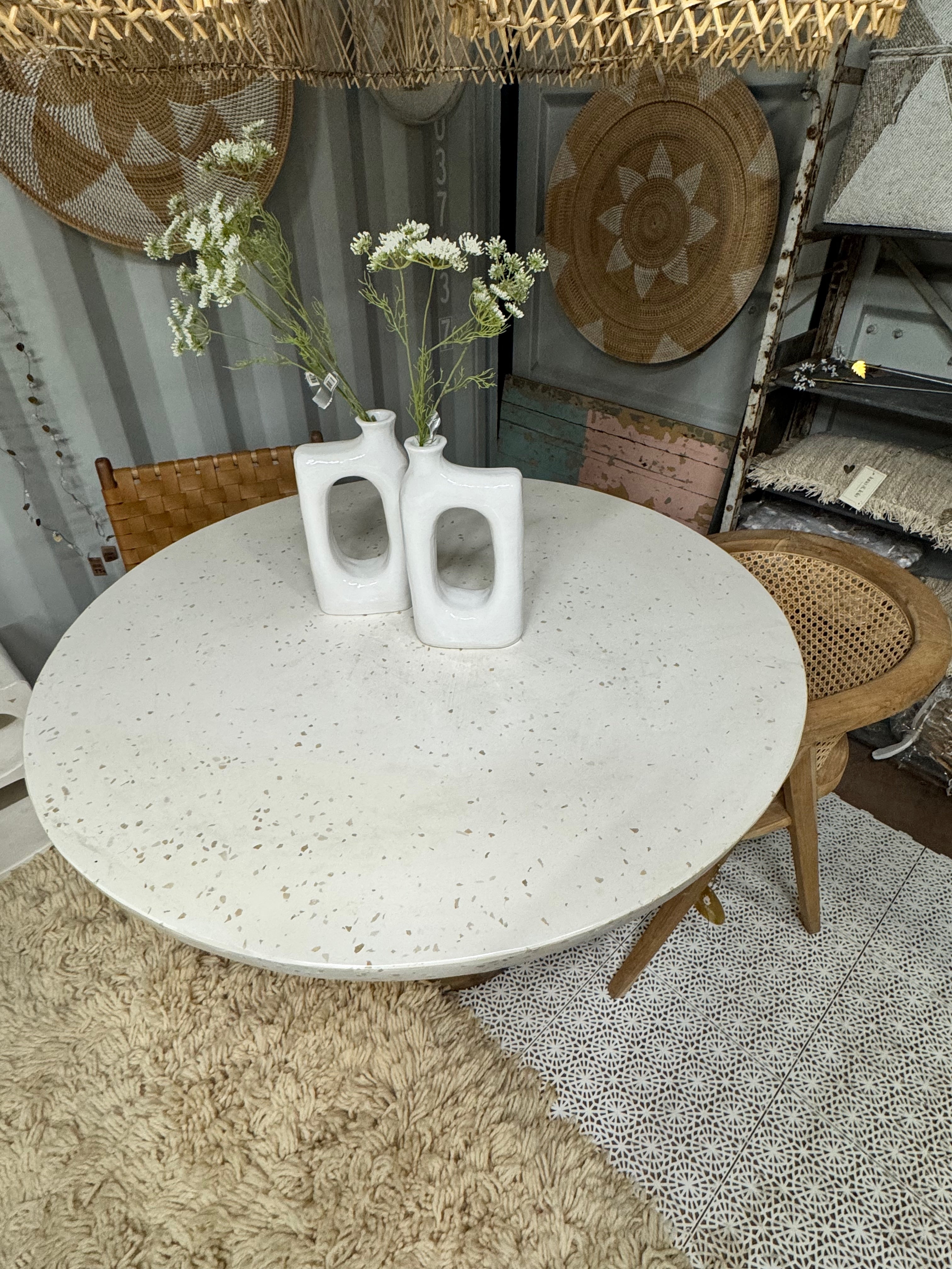 Teak & Terazzo Table - Round | 120 cm