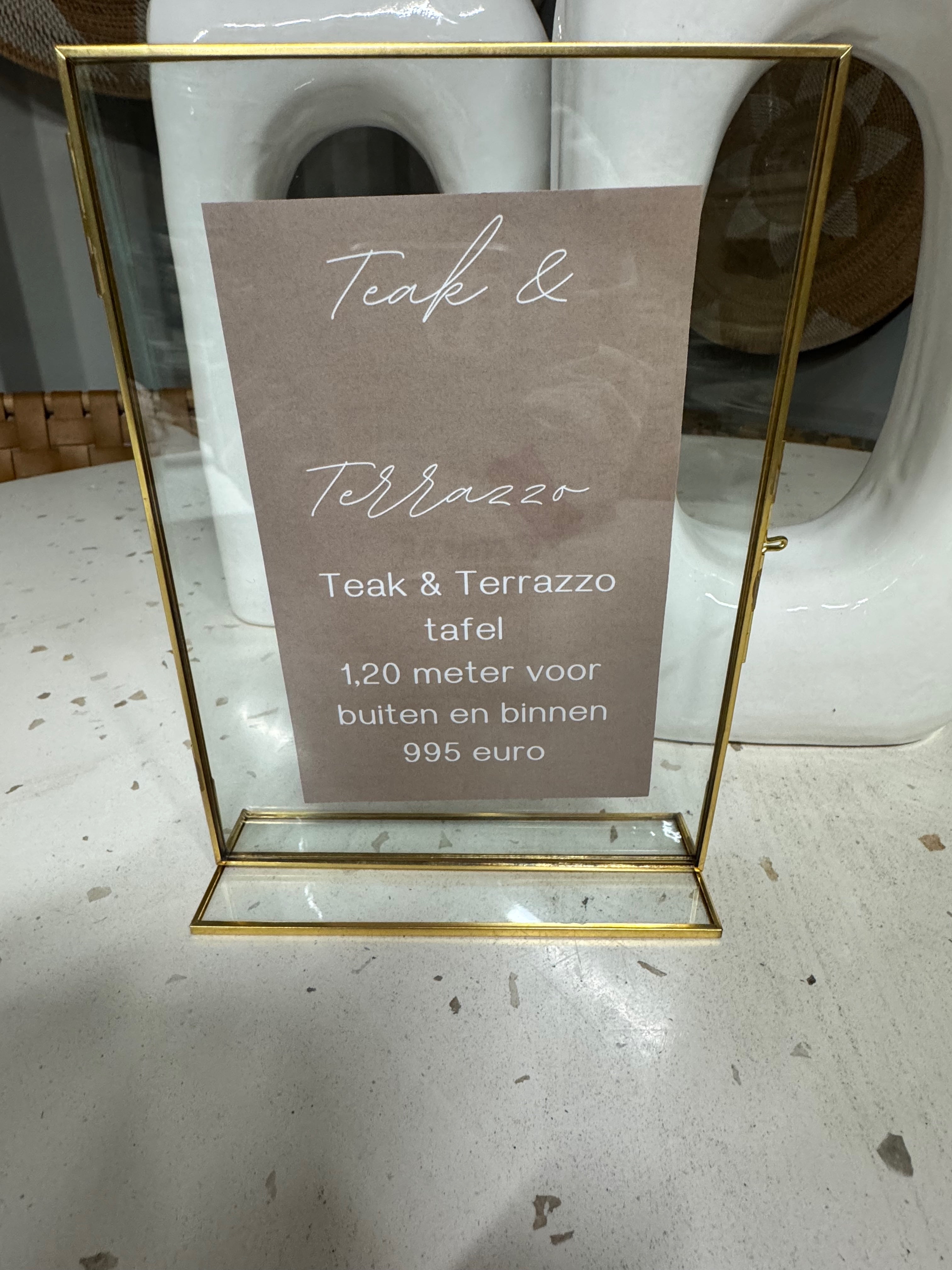 Teak & Terazzo Table - Round | 120 cm
