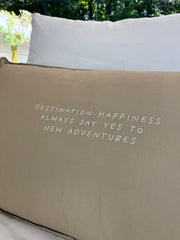Linnen Pillow + Filling | Destination Happiness | Natural