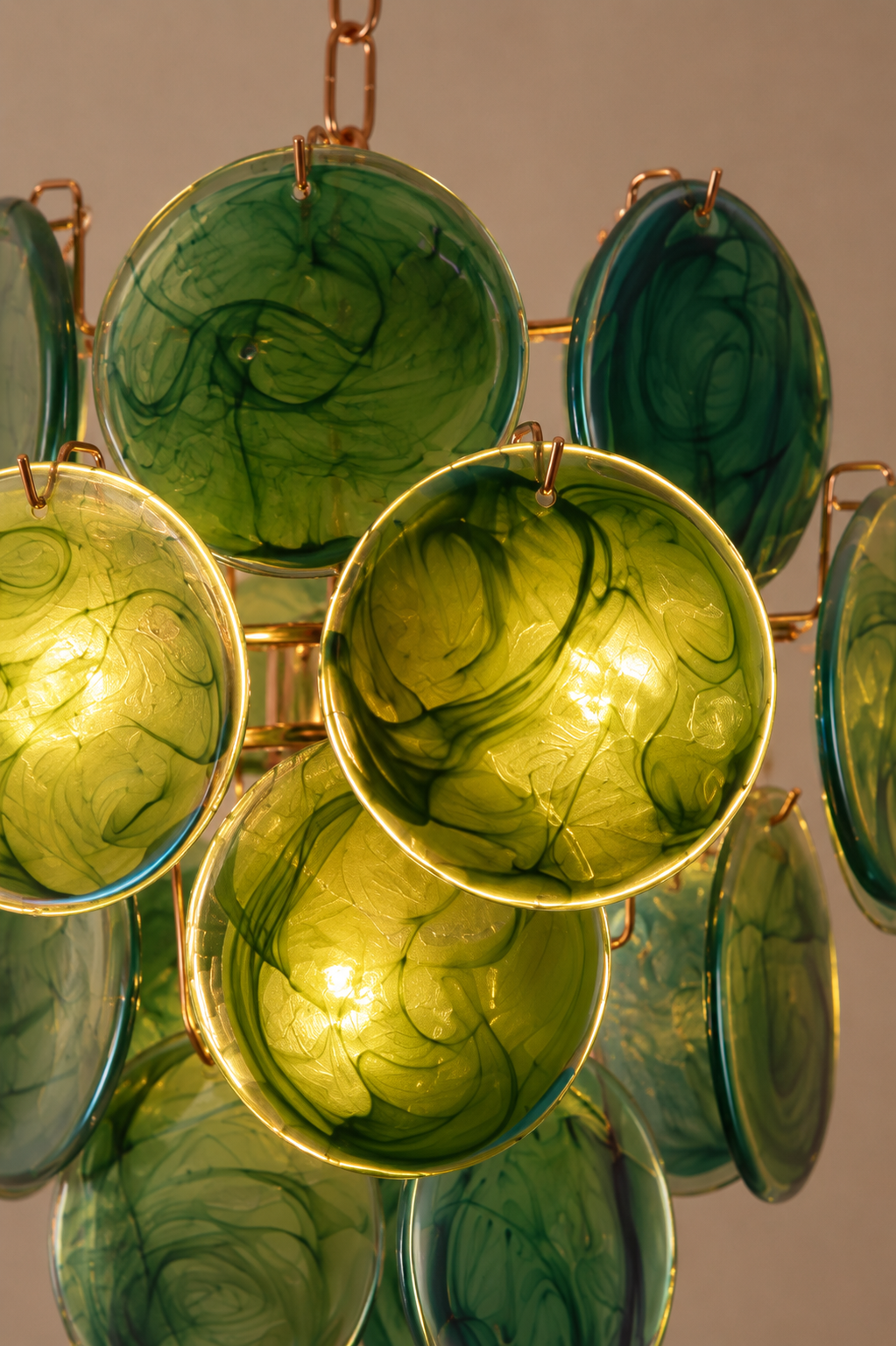 Murano Glazen Hanglamp – Groen | Handgeblazen Glas | 45 x 45 cm