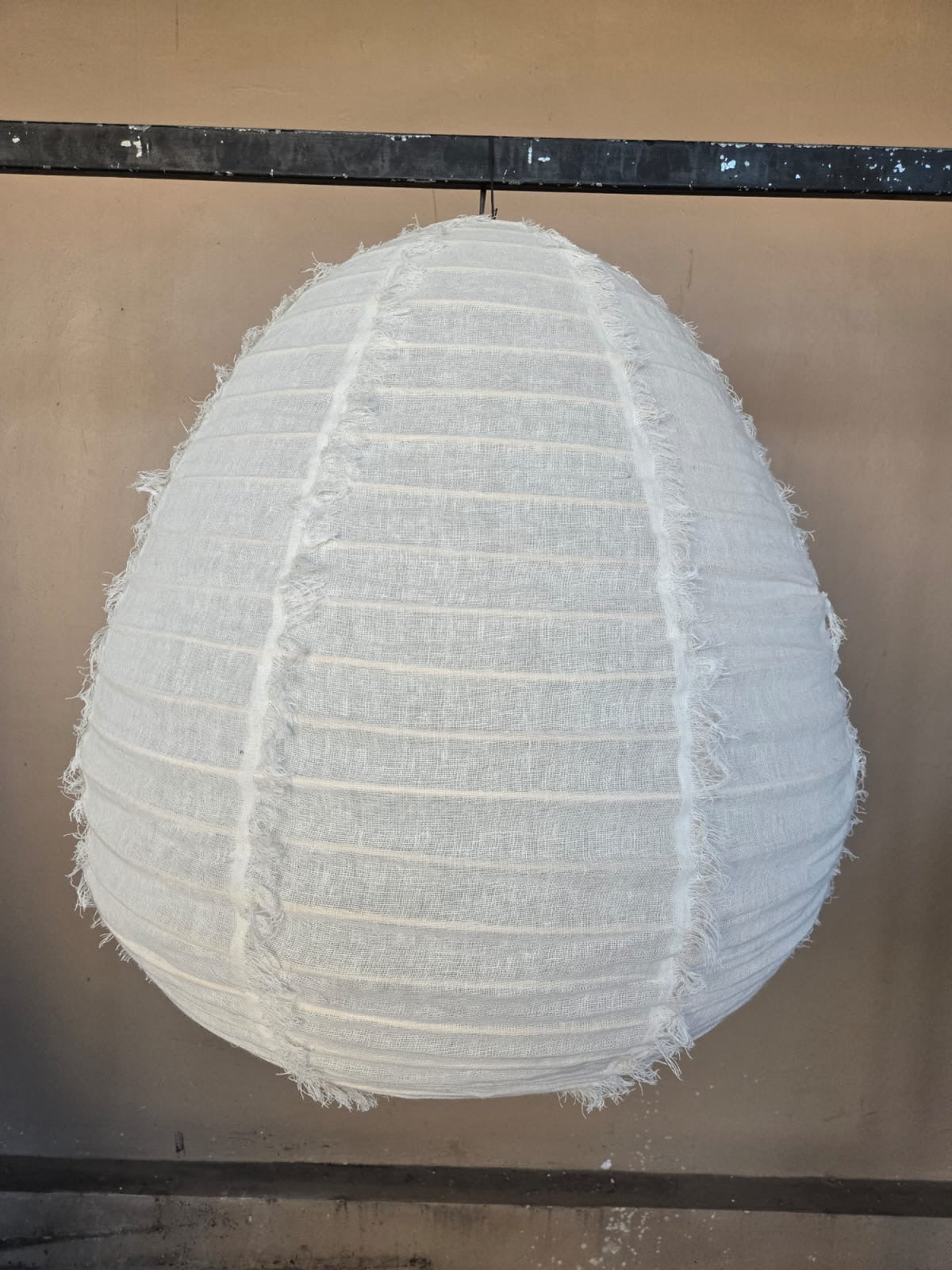 Organische vorm lamp - 60 cm - wit linnen