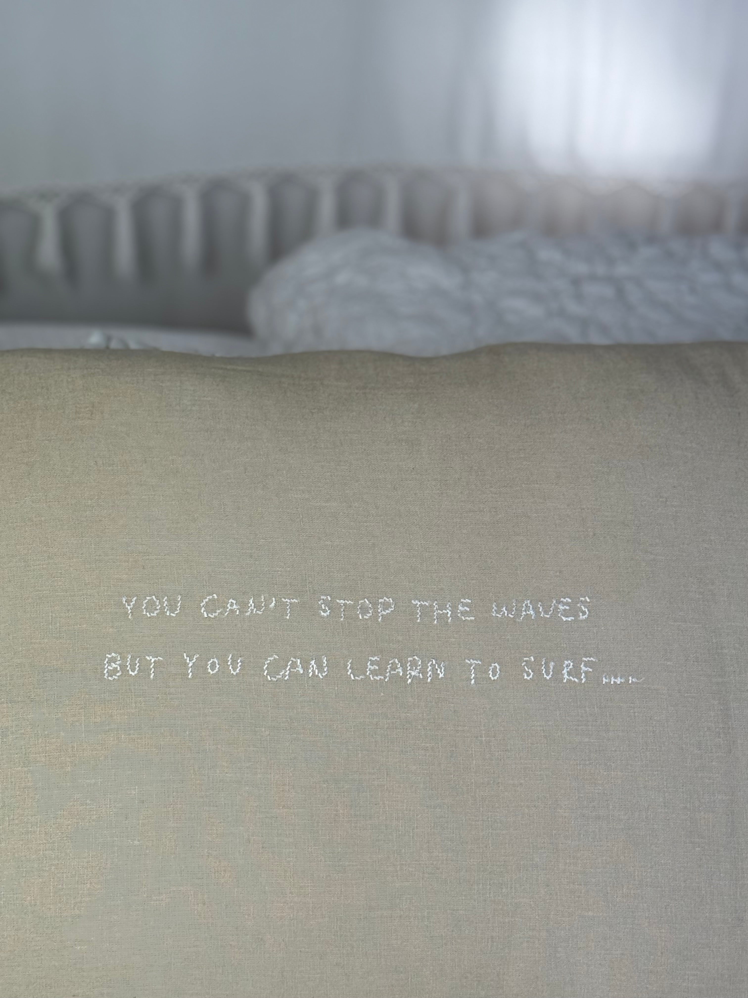 Linnen Pillow + Filling | Can’t Stop The Waves | Natural