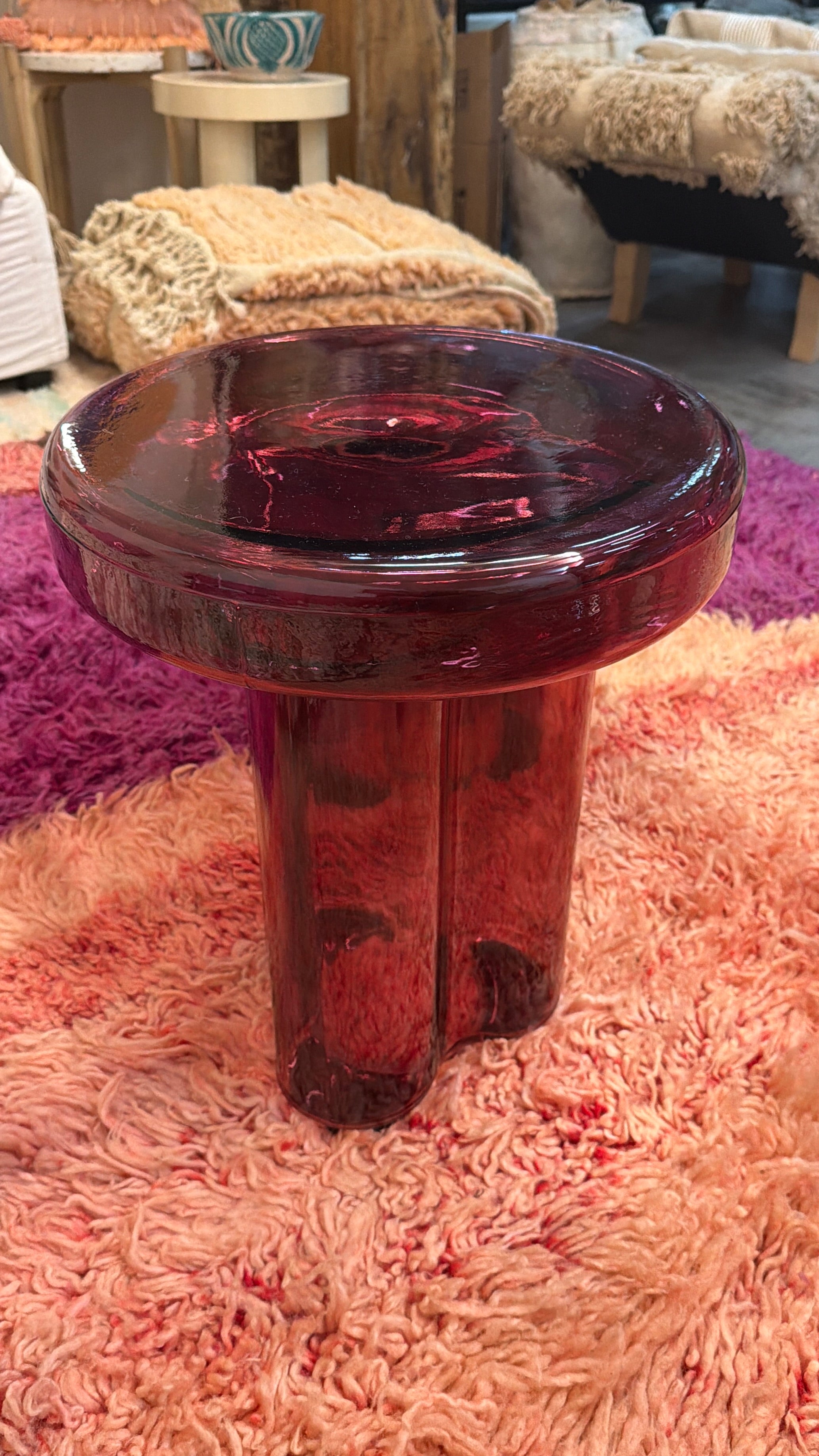Violetta · Handgeblazen Glazen Bijzettafel · Paars