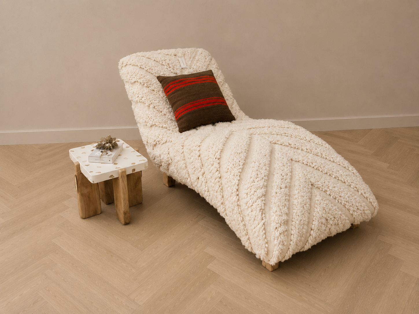 Chaise longue van berber kleed 215 x 75 x 80 cm, handgemaakt