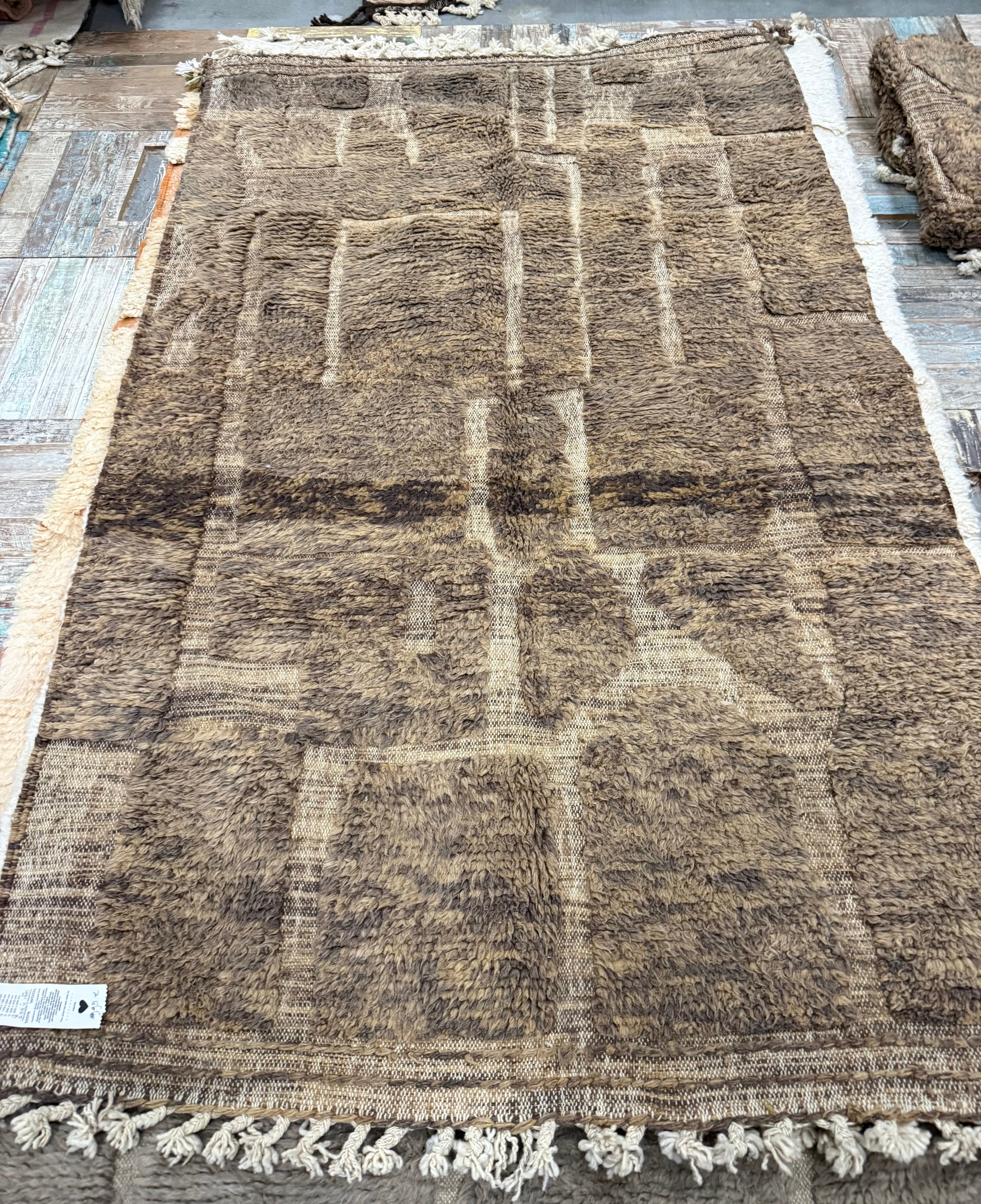 100% wollen kleed Maron/bruin - 255x 155 cm uniek exemplaar
