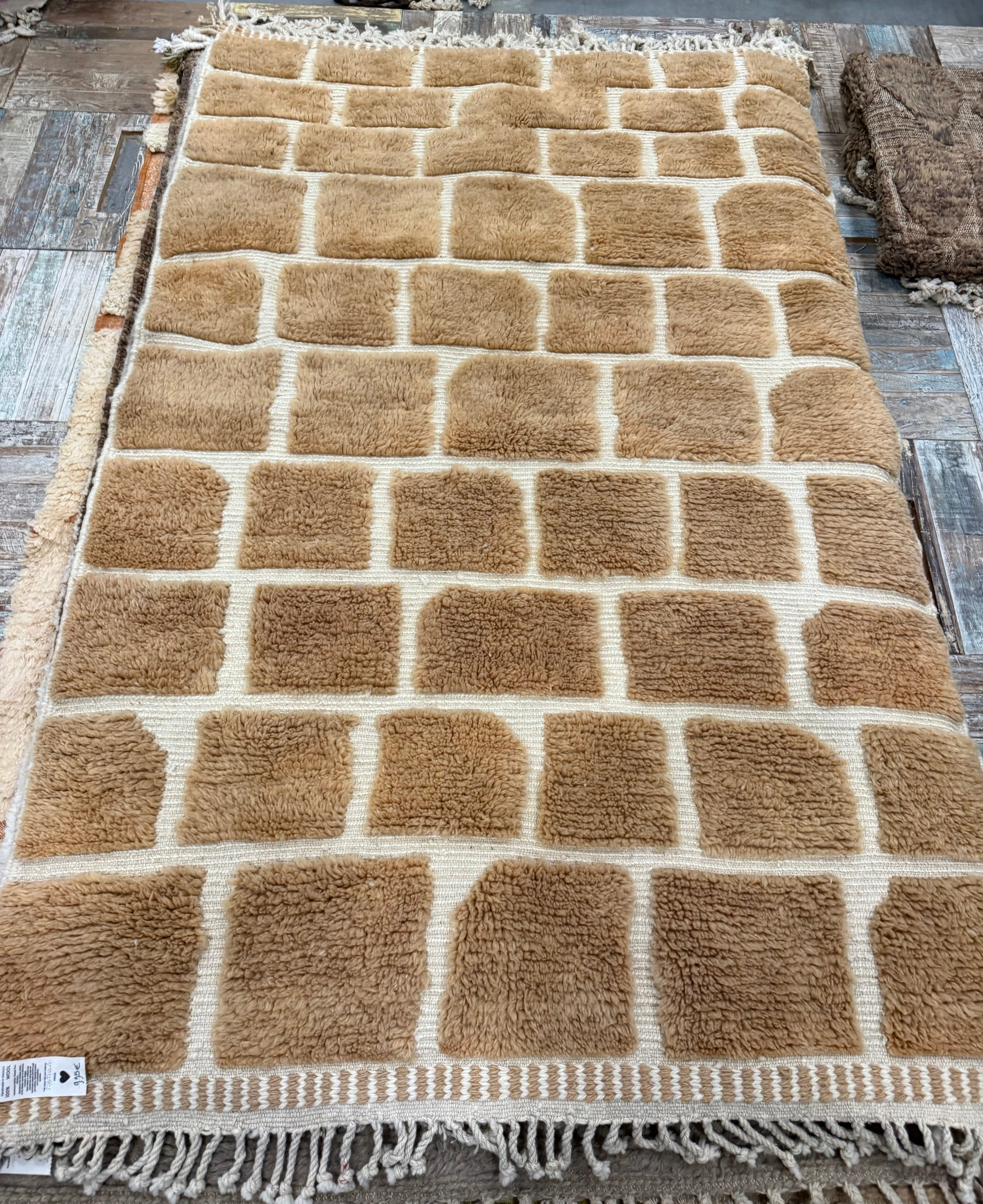 100% wollen kleed Maron/bruin - 260 x  160 cm uniek exemplaar