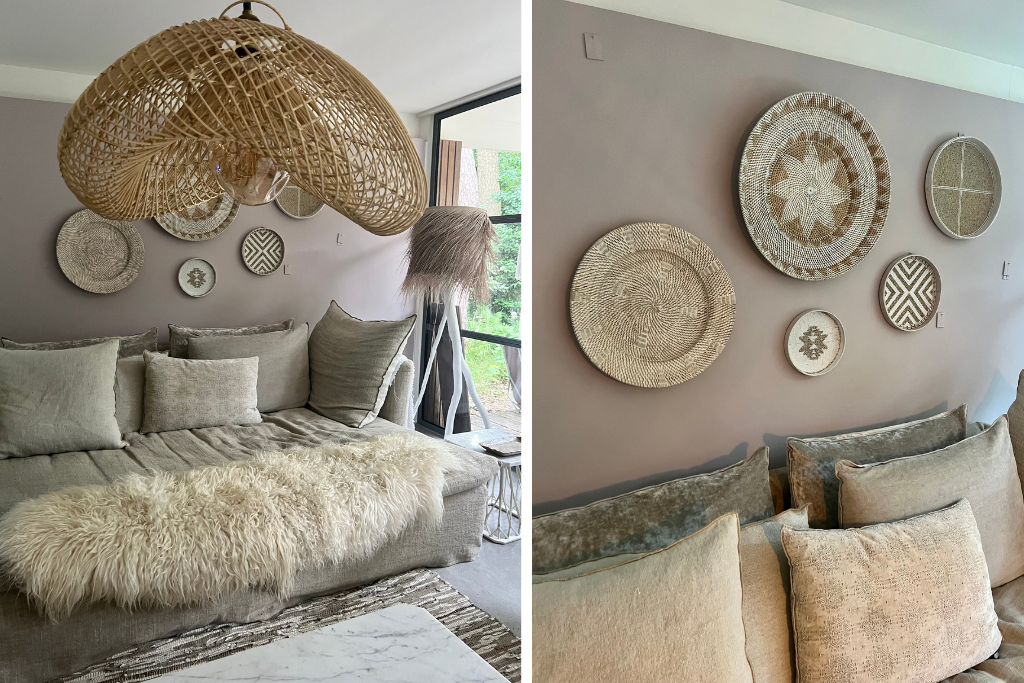 Cloud Lamp Rattan Organic Shape | Mandala Stencil