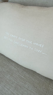 Linnen Pillow + Filling | Can’t Stop The Waves | Natural