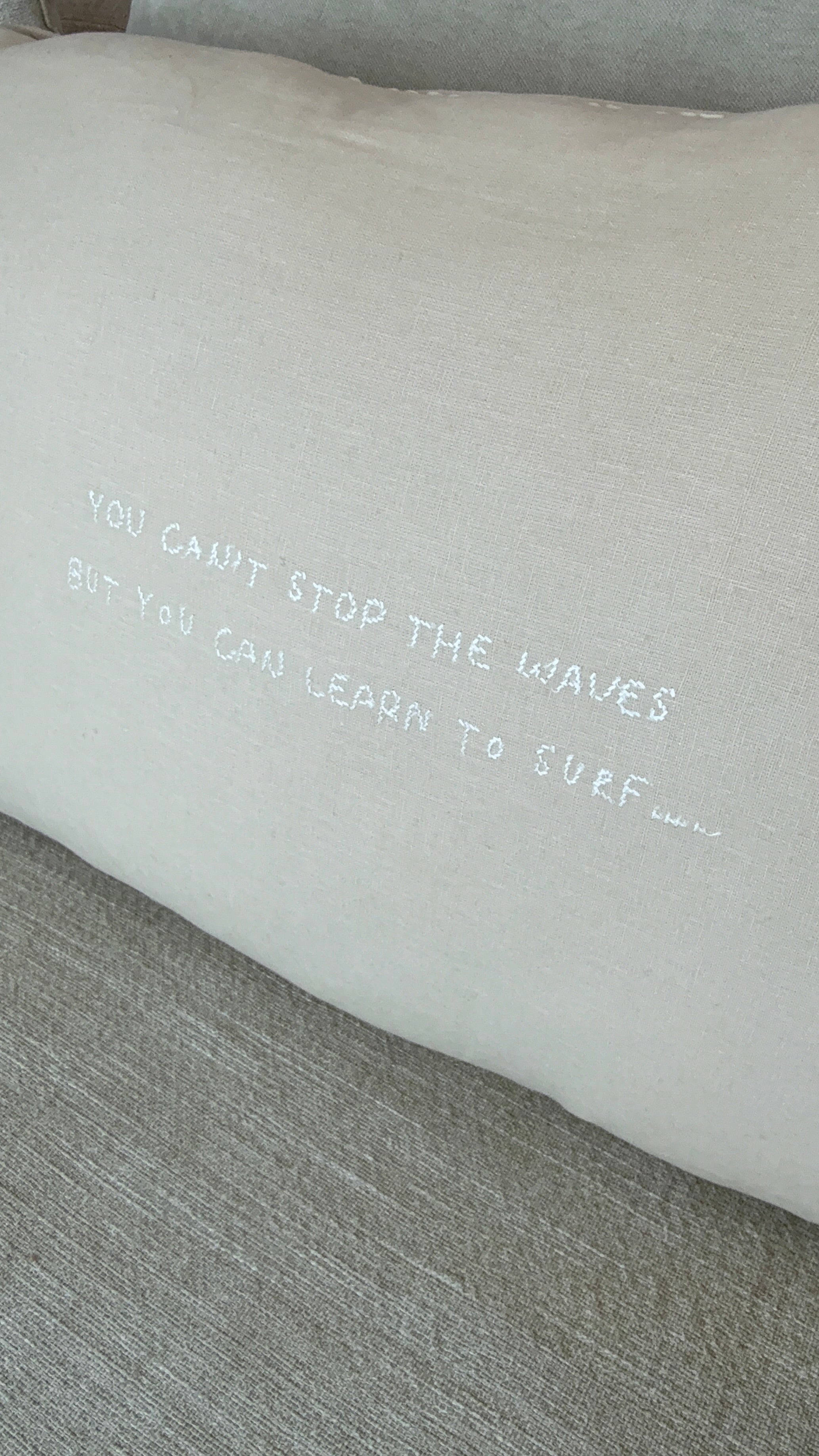 Linnen Pillow + Filling | Can’t Stop The Waves | Natural