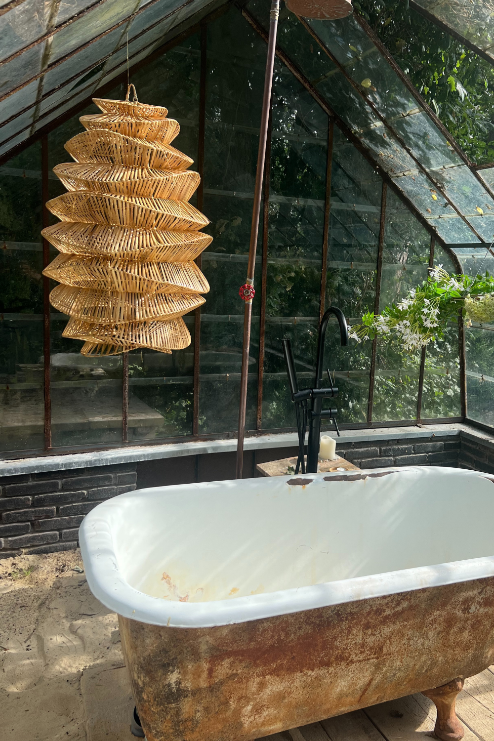Organische rotan lamp - 85 cm - natuurlijke kleur