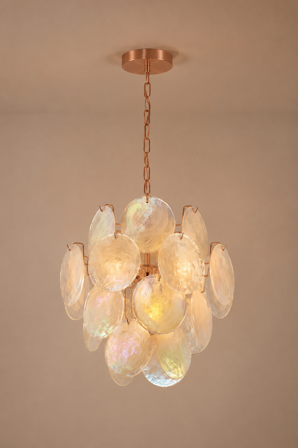 Murano Glazen Hanglamp – Wit | Handgeblazen Glas | 45 x 45 cm