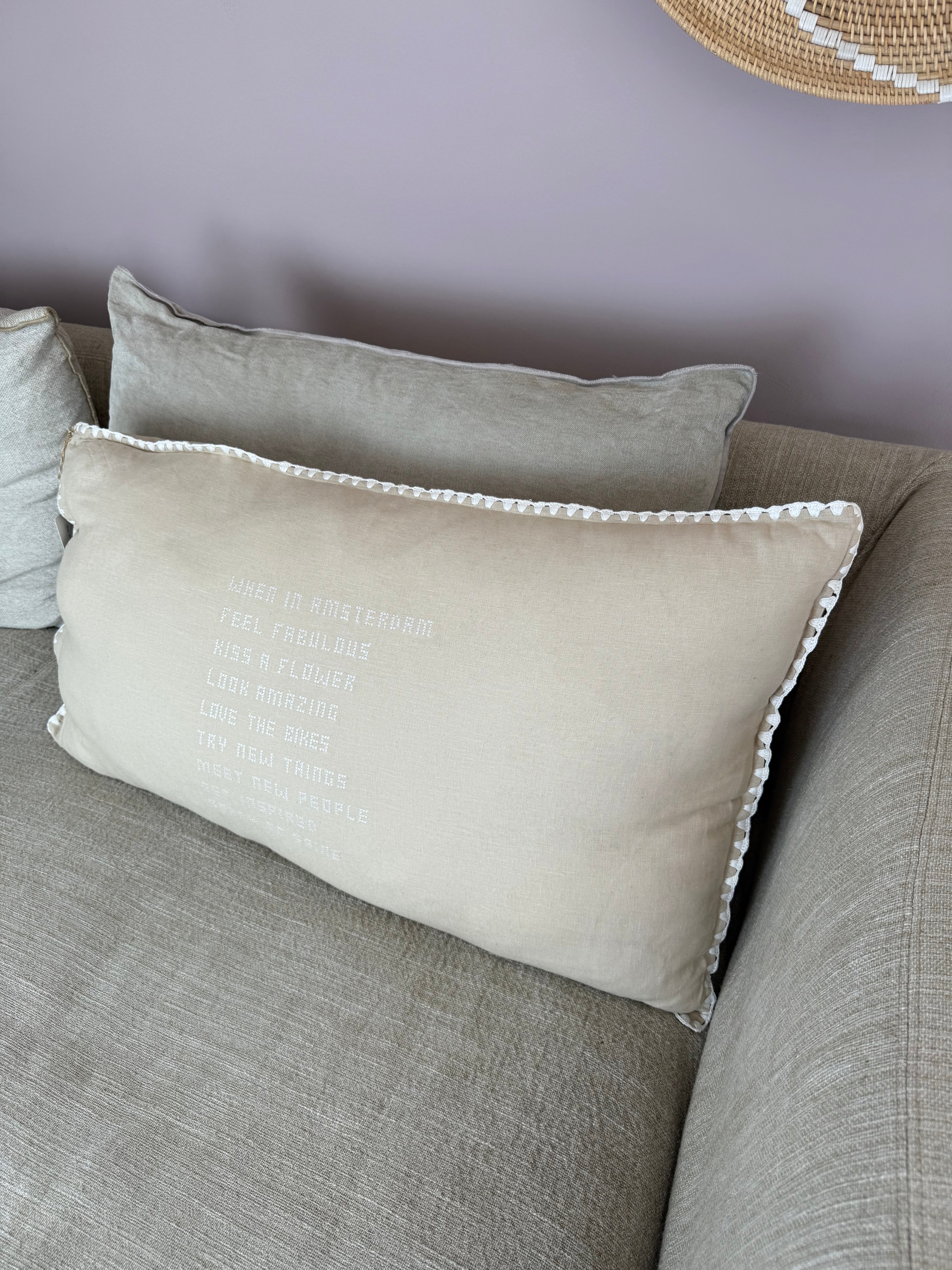 Linnen Kussen + Vulling | Wanneer in Amsterdam | Natuurlijk