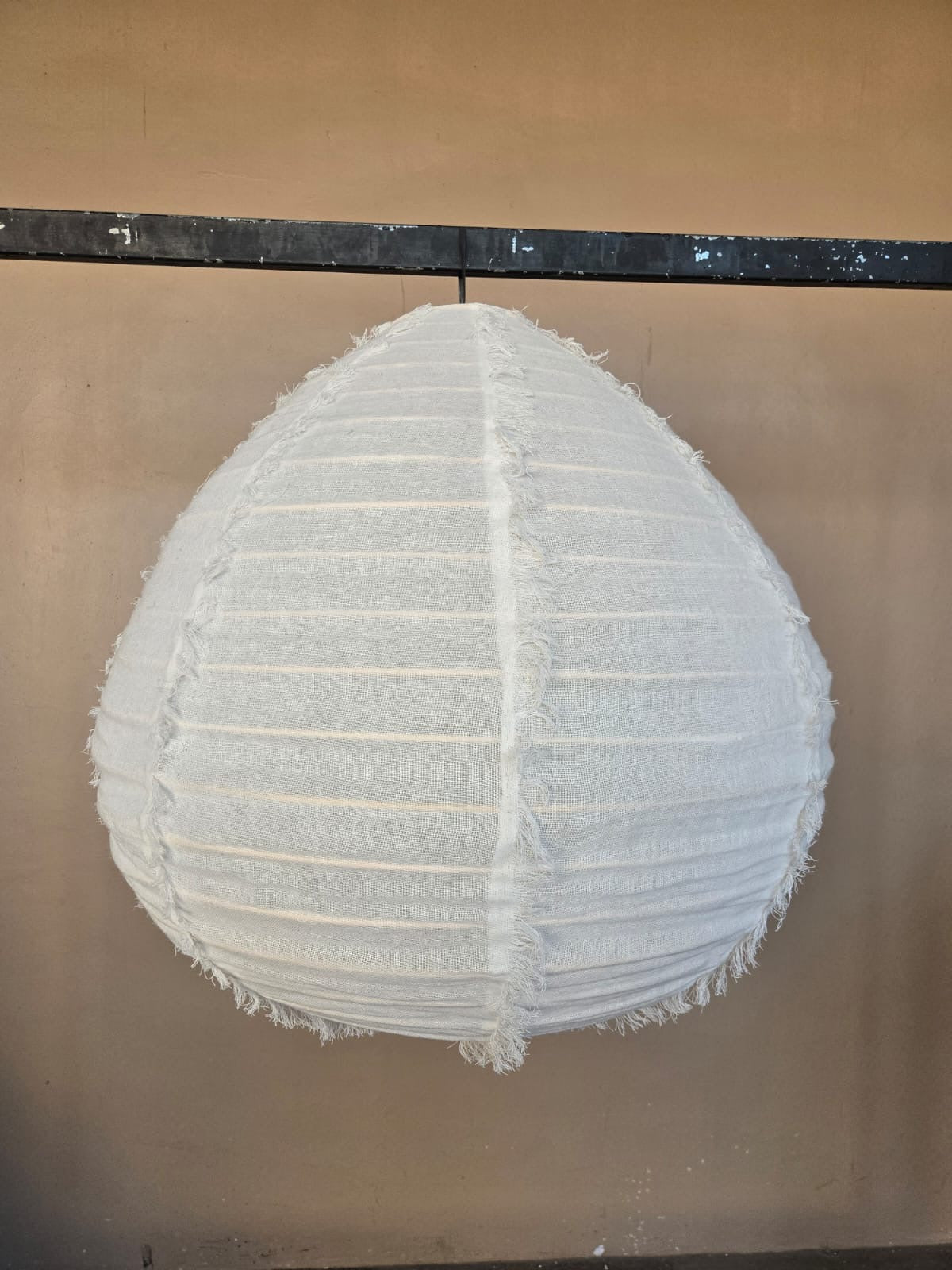 Organische vorm lamp - 60 cm - wit linnen