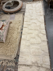 Loper naturel - 100% Wol | 310  x 70 cm - uniek exemplaar