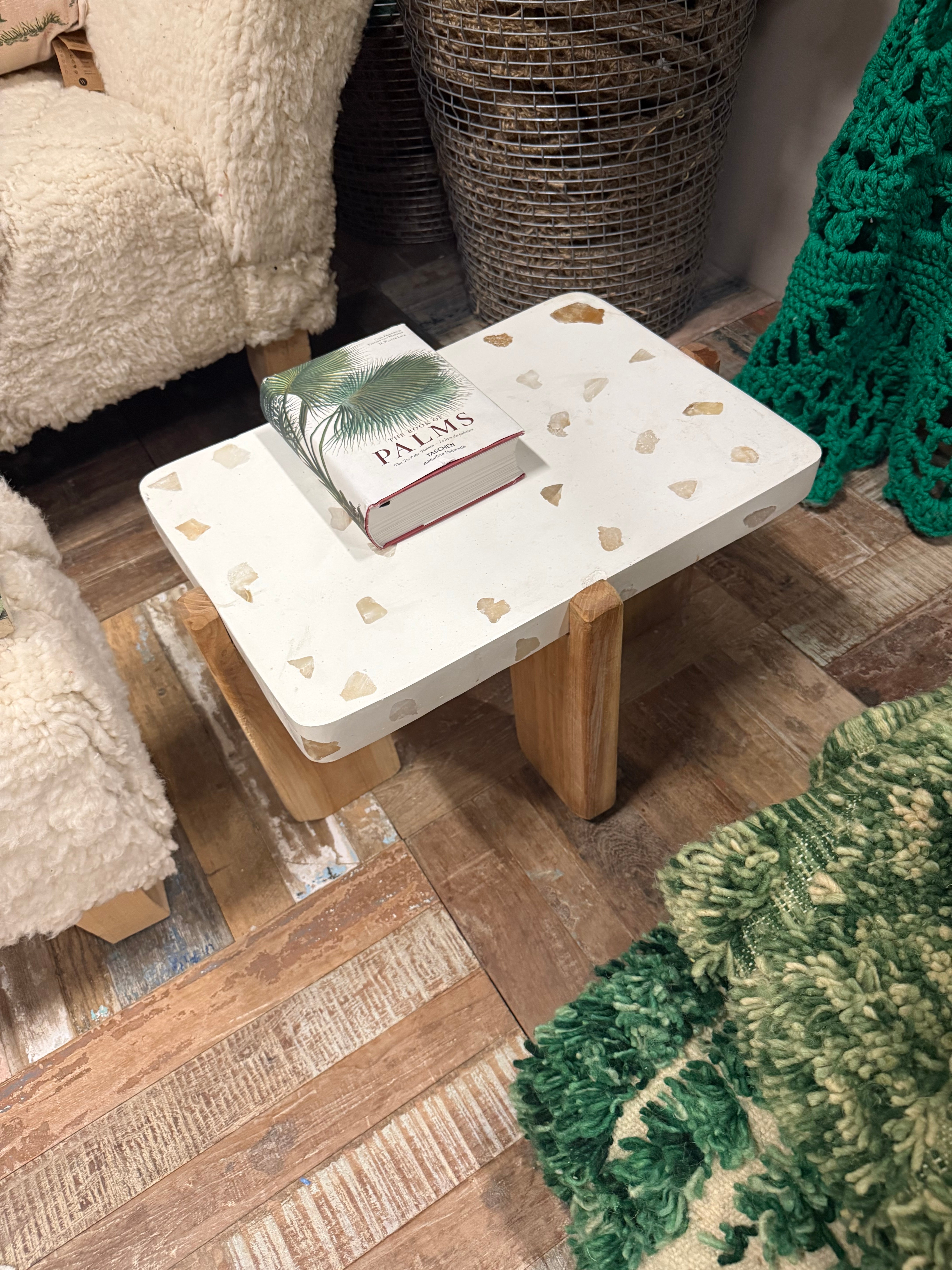 Tegeltjes kubus tafel - groen - 40 cm - uniek exemplaar