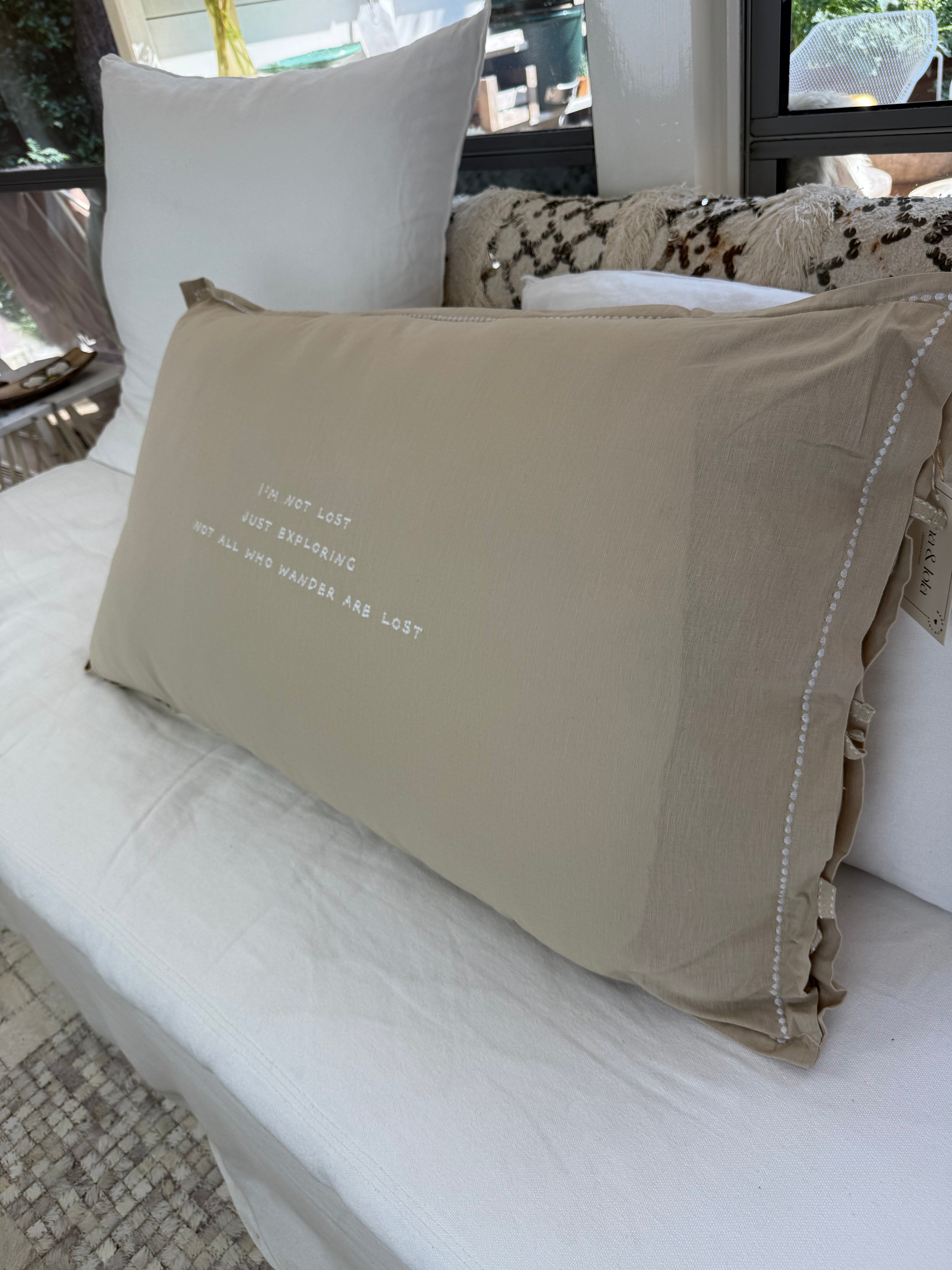 Linnen Pillow + Filling | I'm Not Lost | Natural
