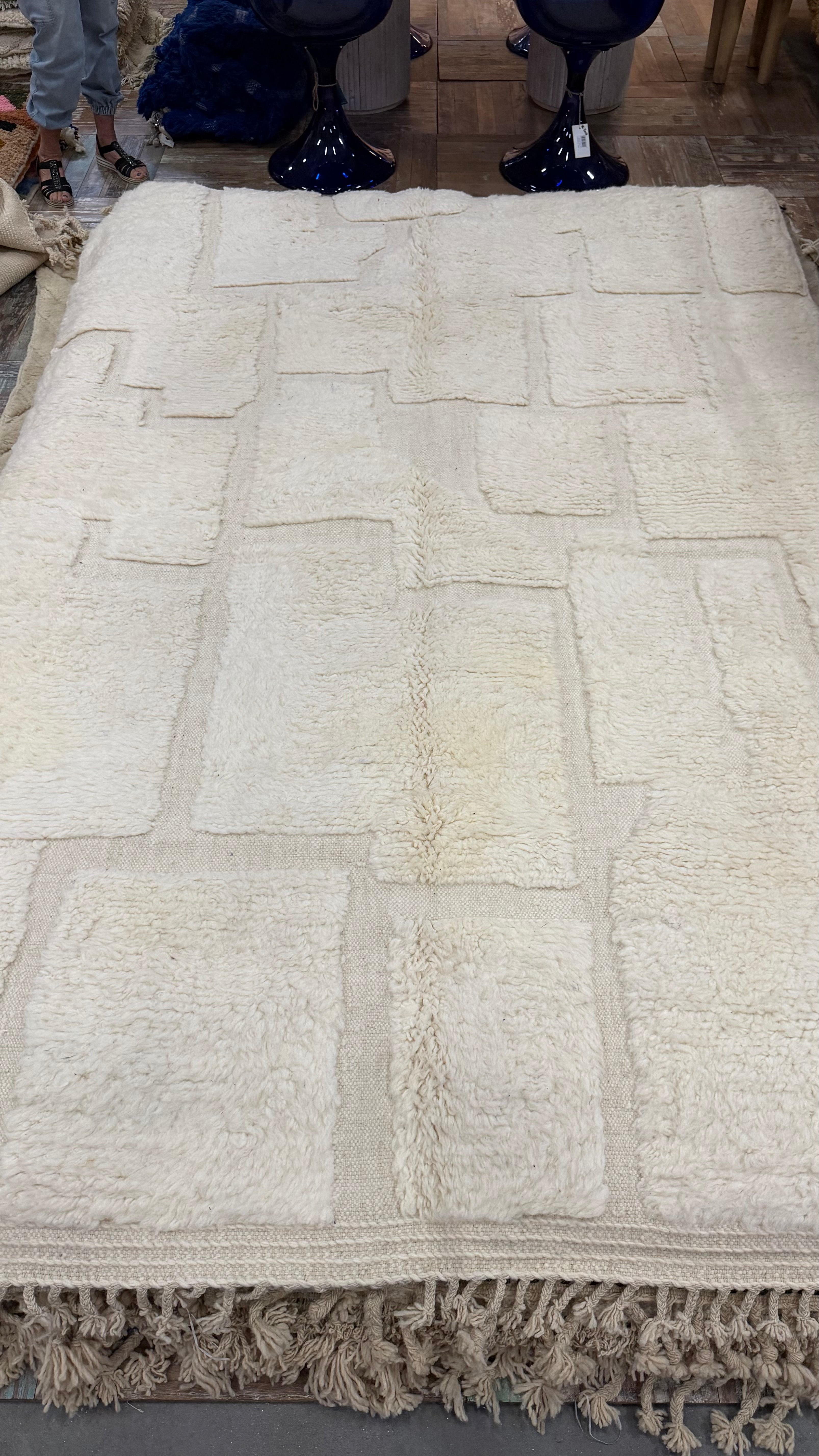 Creme kleurig kleed – Handgeknoopt Berber vloerkleed uit Marokko | 250 x 150 cm