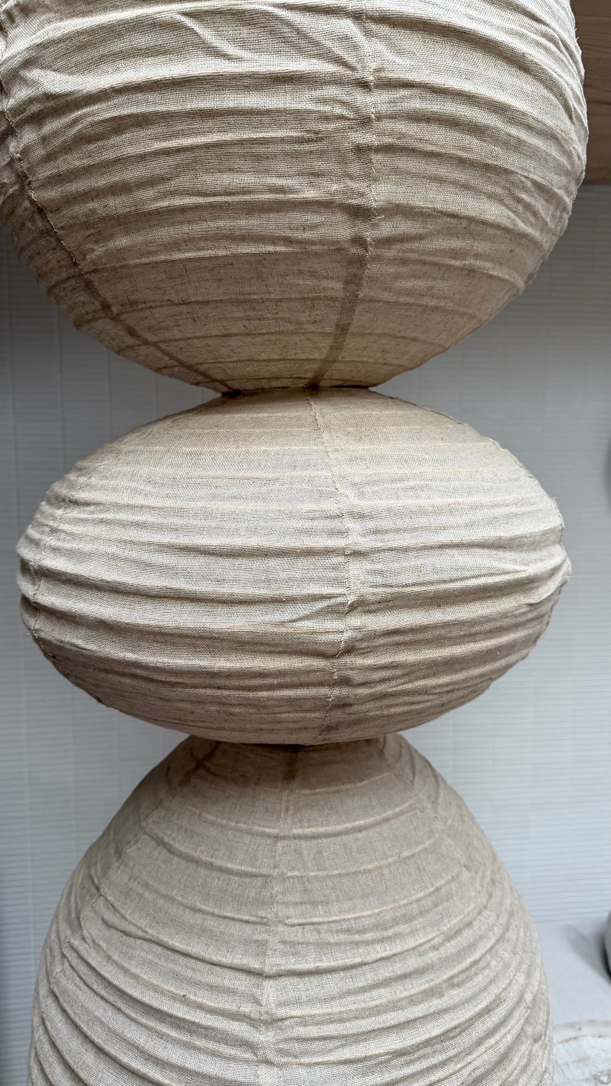 Organische vormen lamp - 3 verschillende vormen - 220 x 40 cm - naturel linnen