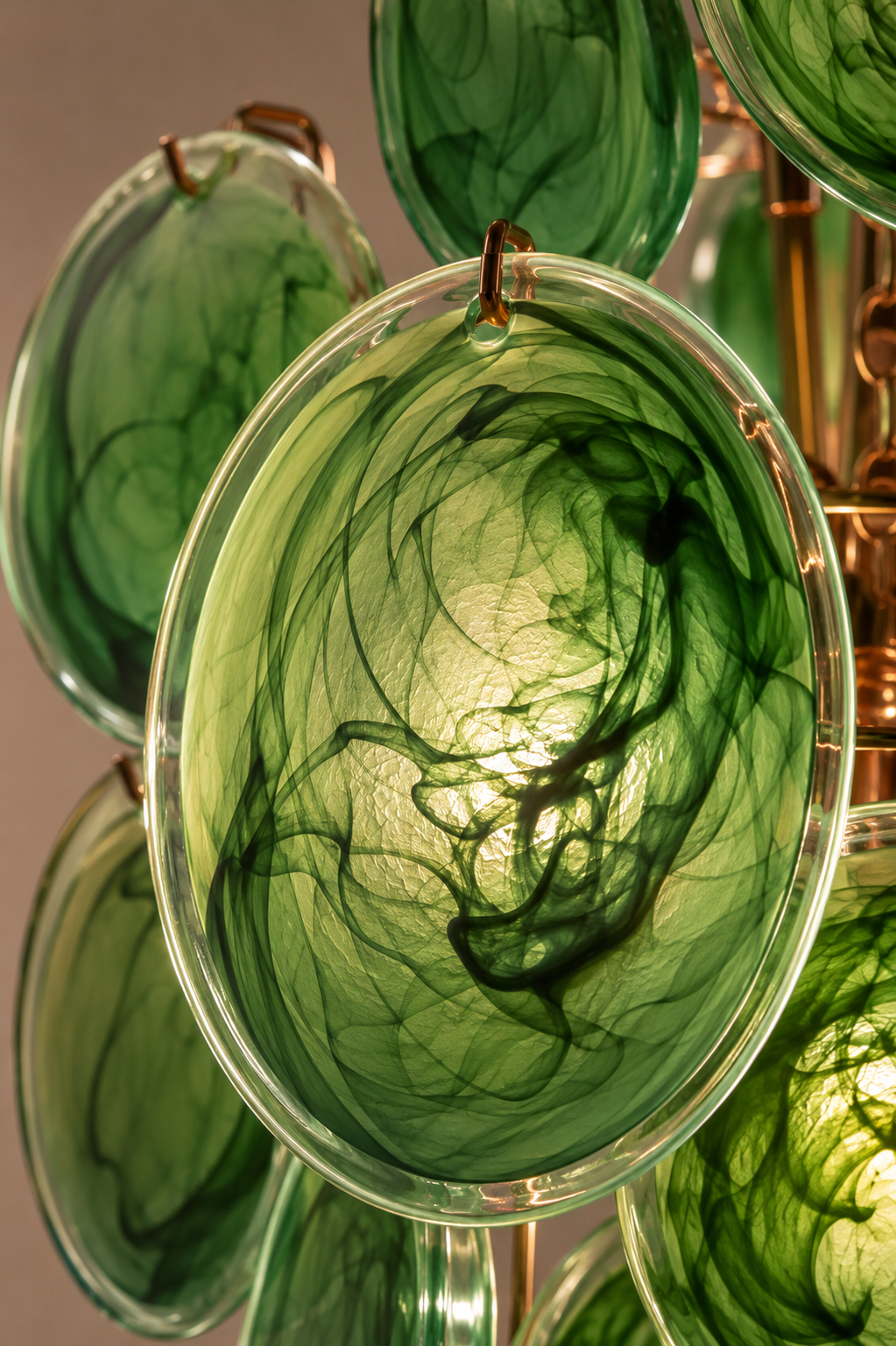 Murano Glazen Hanglamp – Groen | Handgeblazen Glas | 45 x 45 cm