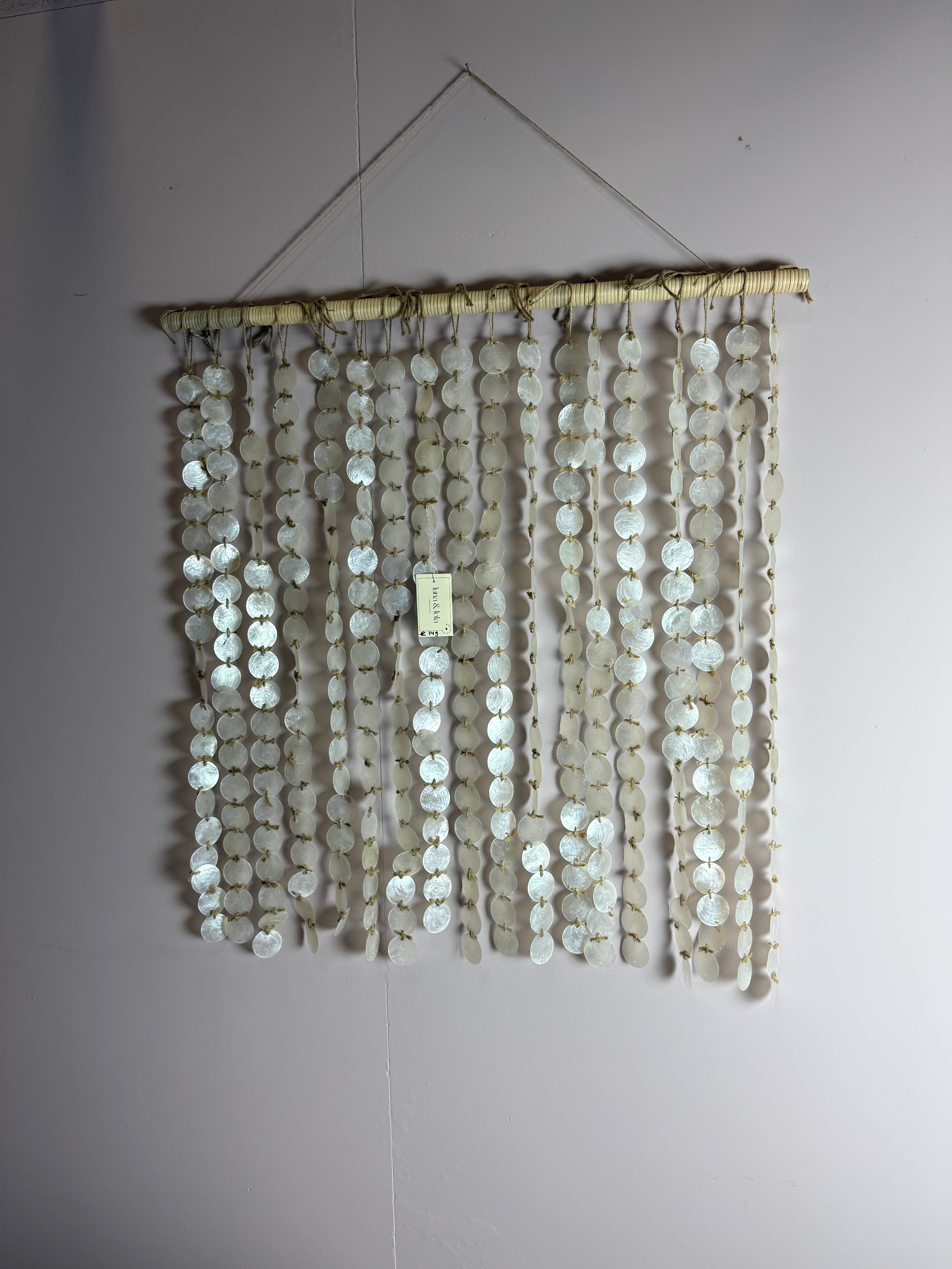 Schelpen muur decoratie; 150 cm bij 100 cm