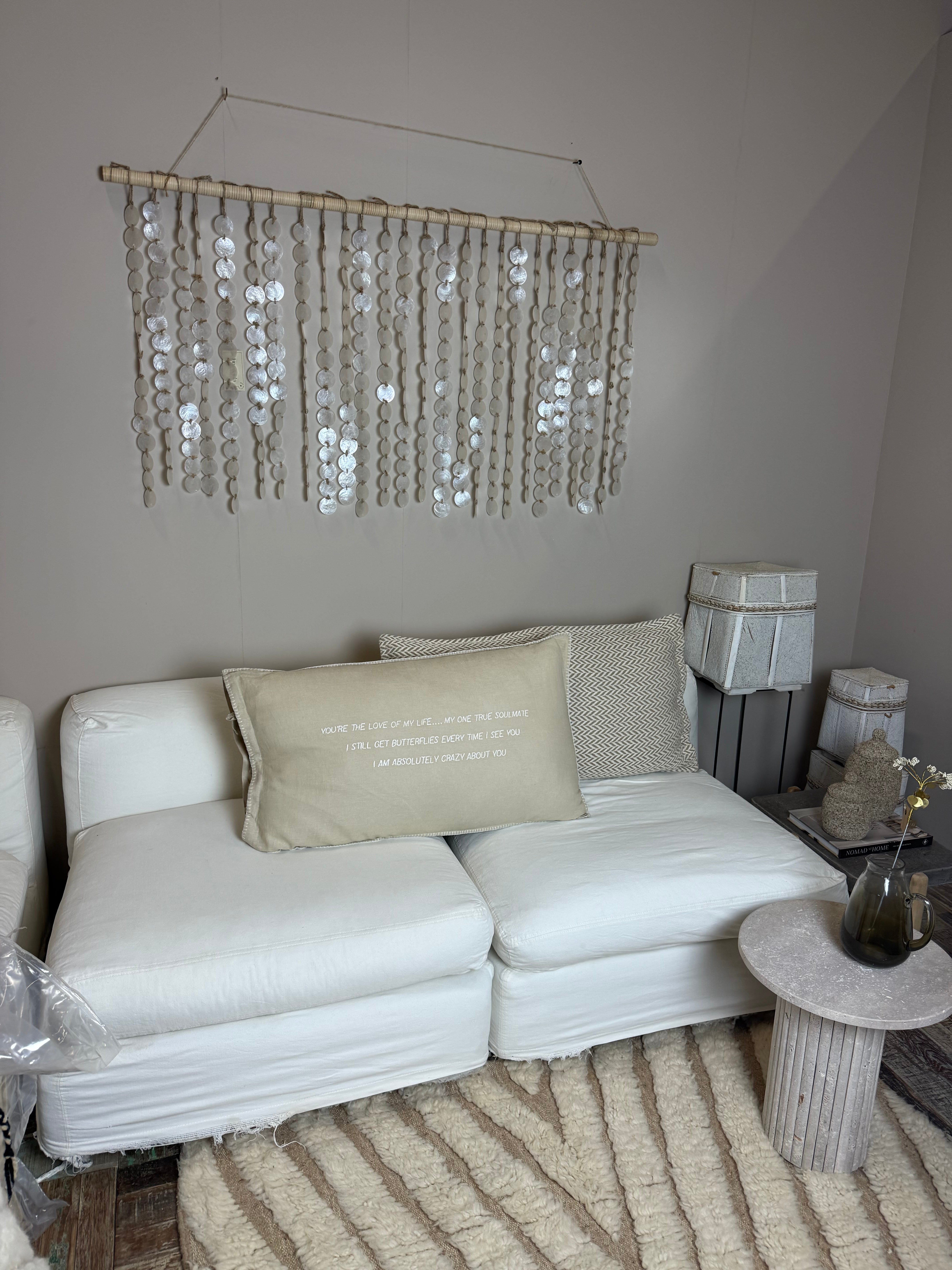 Schelpen muur decoratie; 150 cm bij 100 cm