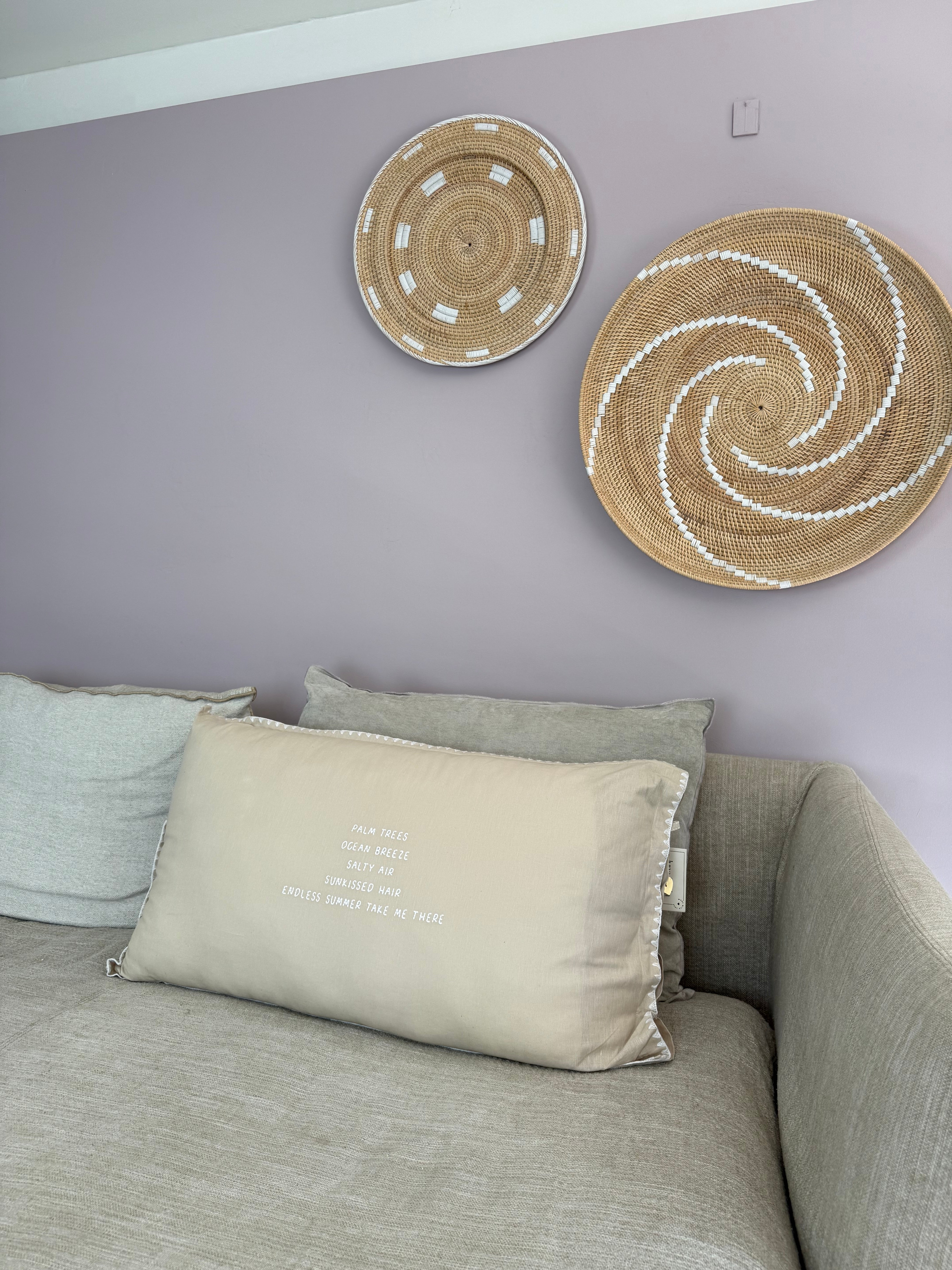 Linnen Pillow + Filling | Palm Trees Ocean Breeze | Natural