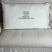 Linnen Pillow + Filling | Palm Trees Ocean Breeze | White