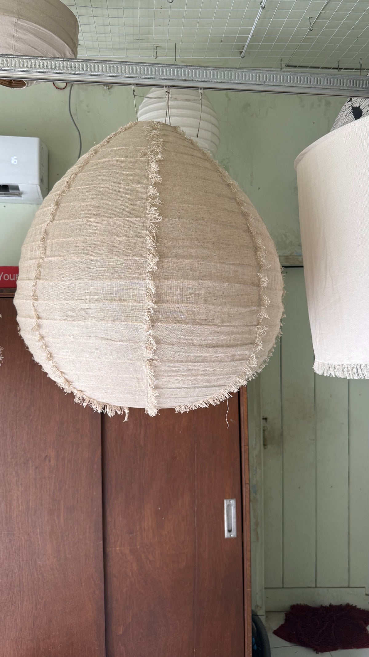 Organische vorm lamp - 60 cm - naturel linnen