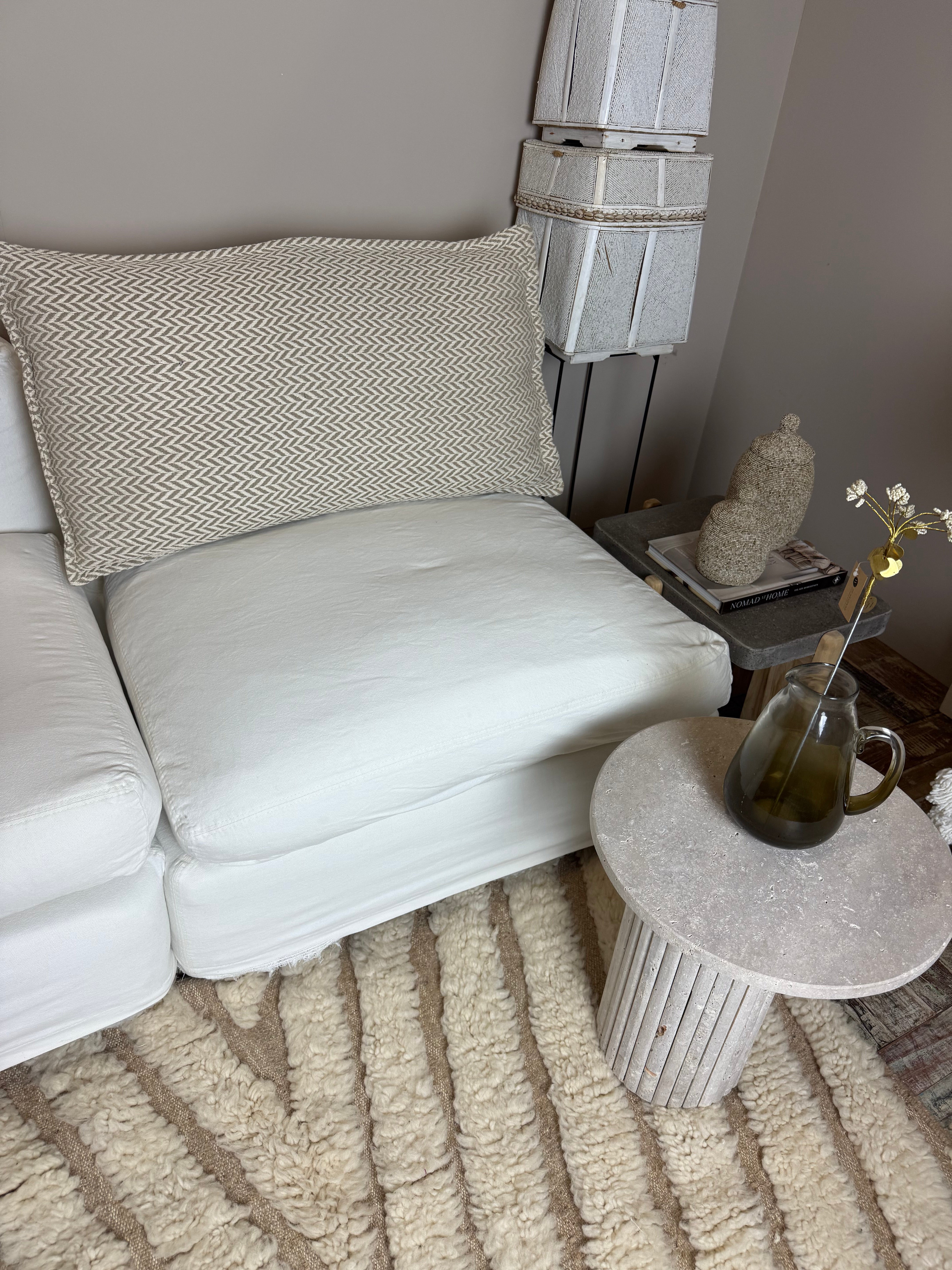 Linnen kussen + binnenkussen | The Music Sounds Better | Naturel