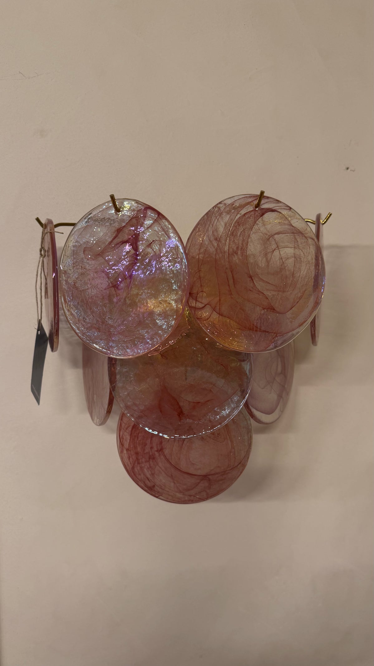 Murano glas wandlampjes roze
