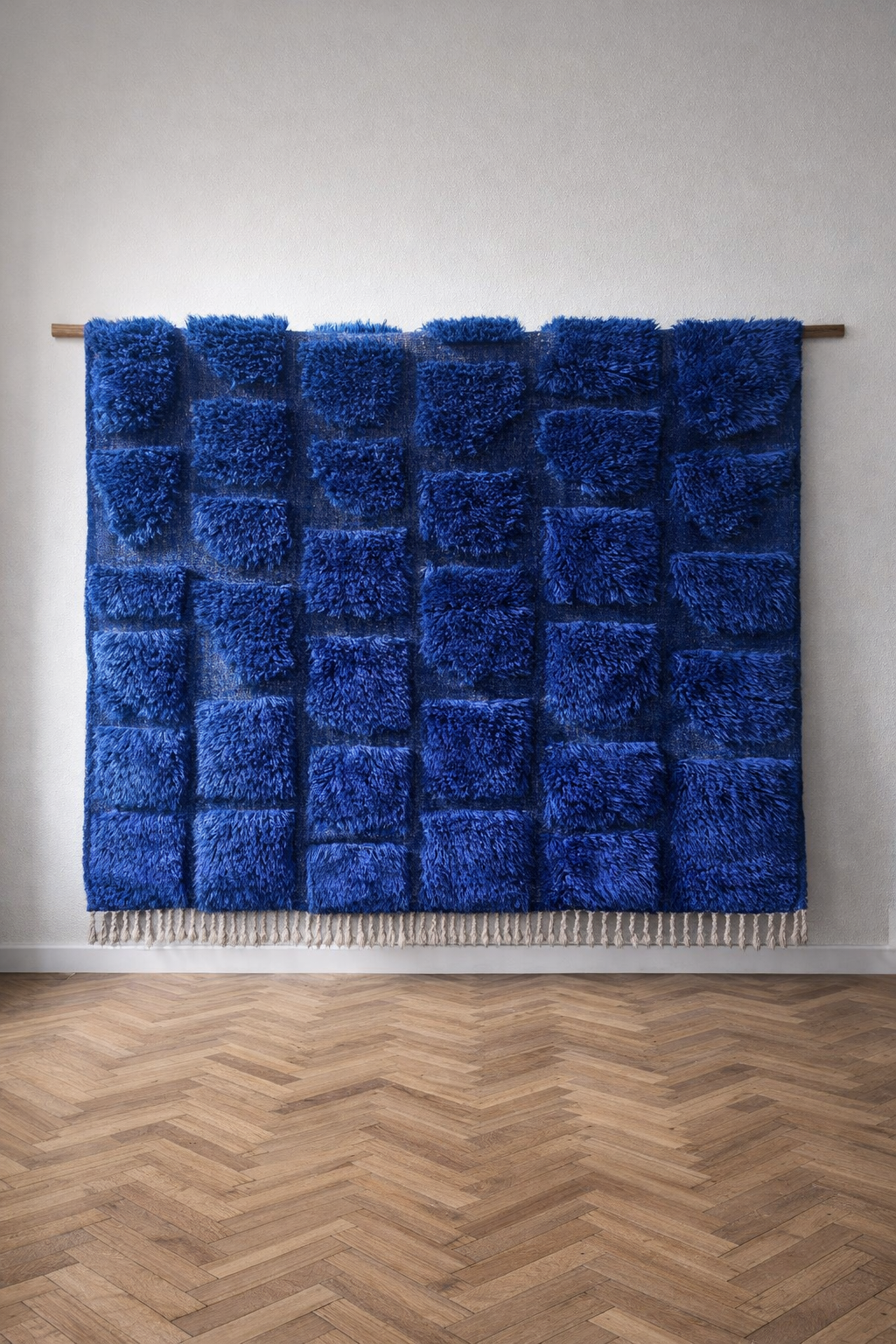 100% wollen kleed - 300 x 200 cm - kobalt blauw