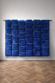 100% wollen kleed - 300 x 200 cm - kobalt blauw