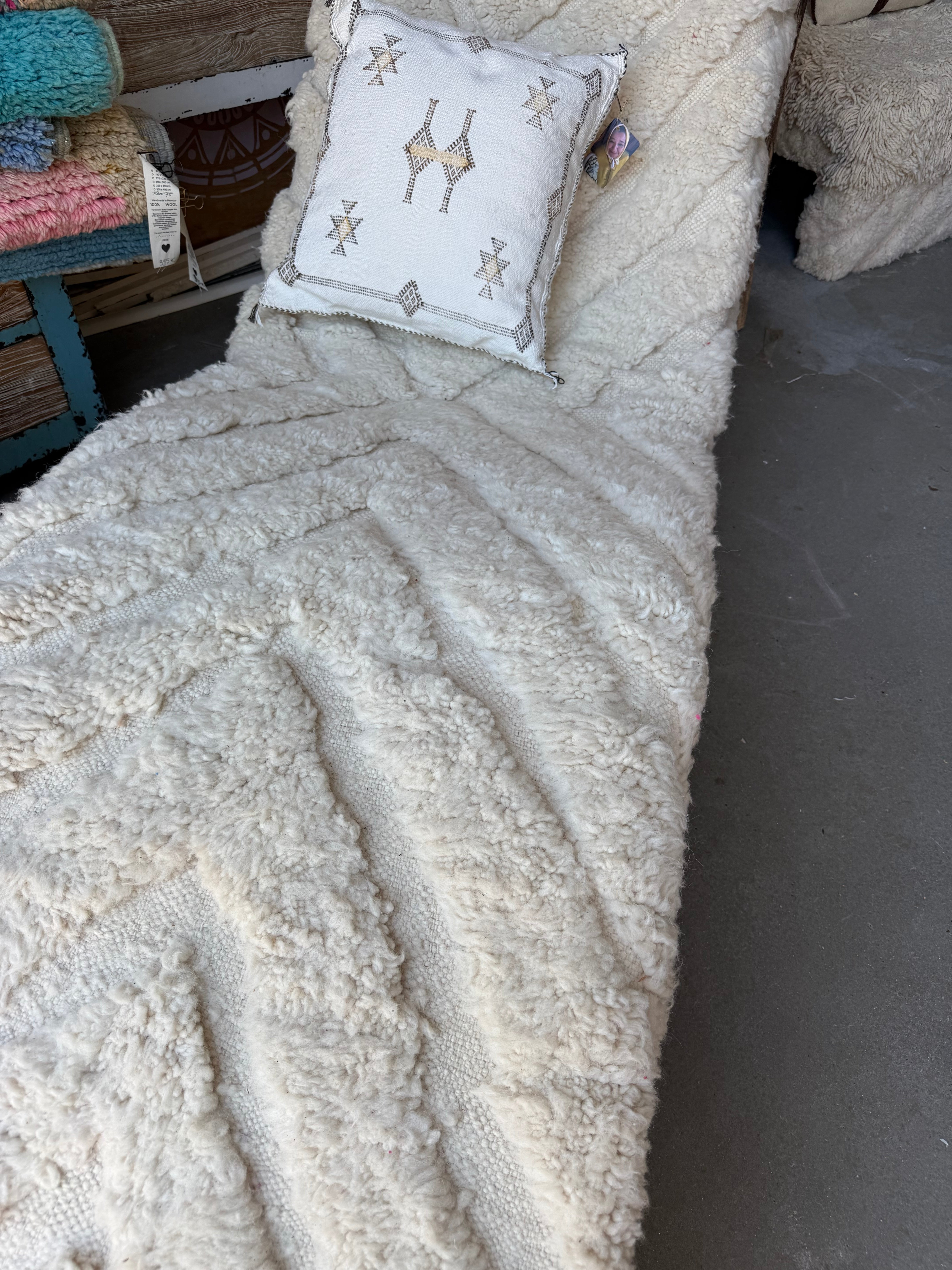 Chaise longue van Berber kleed - 215 lang x 75 cm breed x 80 hoog