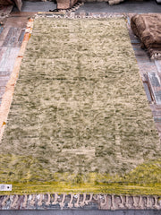100% wollen kleed - 290 x 155 cm - aarde tinten groen -