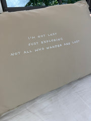 Linnen kussen + binnenkussen | I'm Not Lost | Naturel