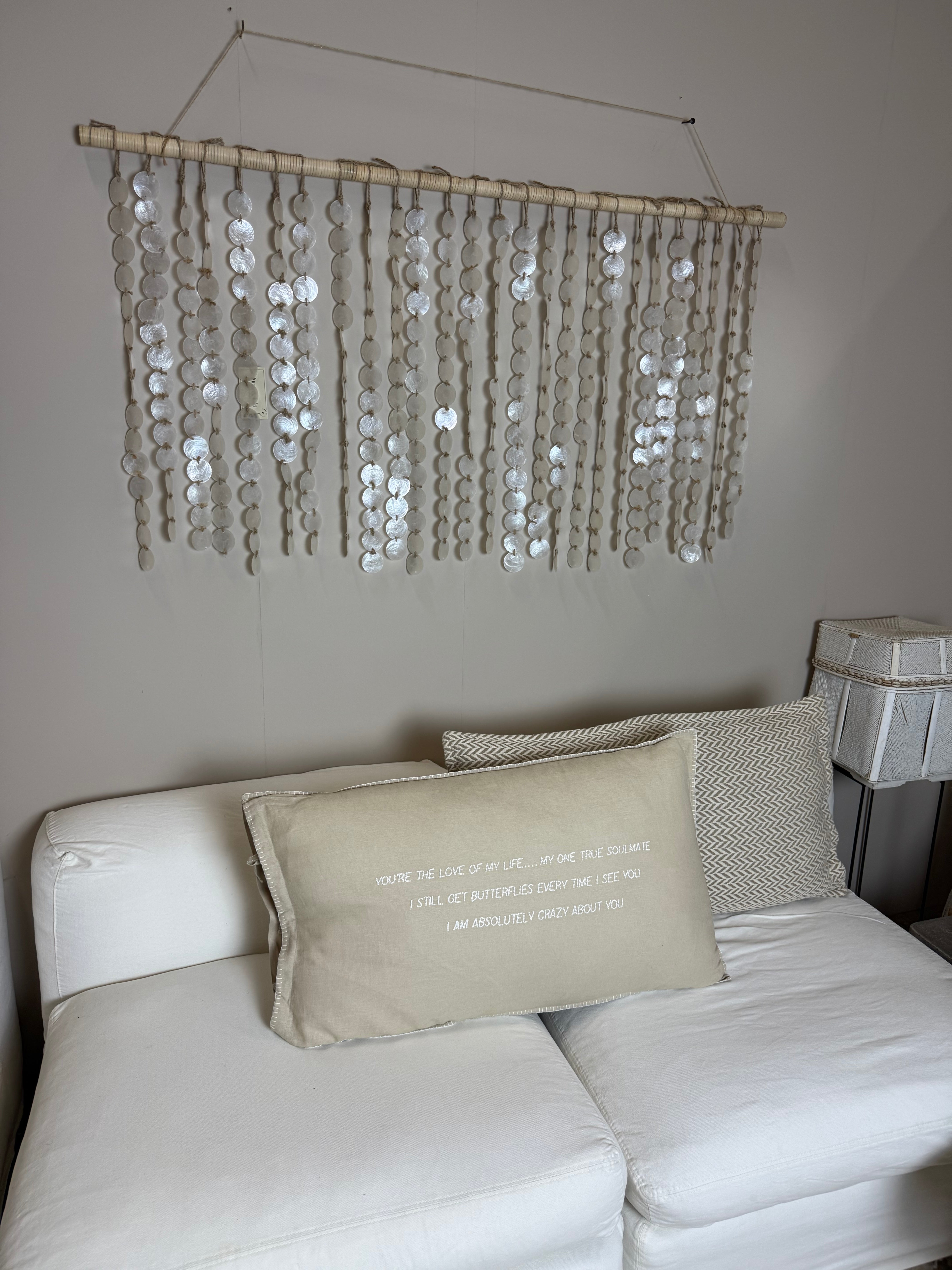 Schelpen muur decoratie; 150 cm bij 100 cm