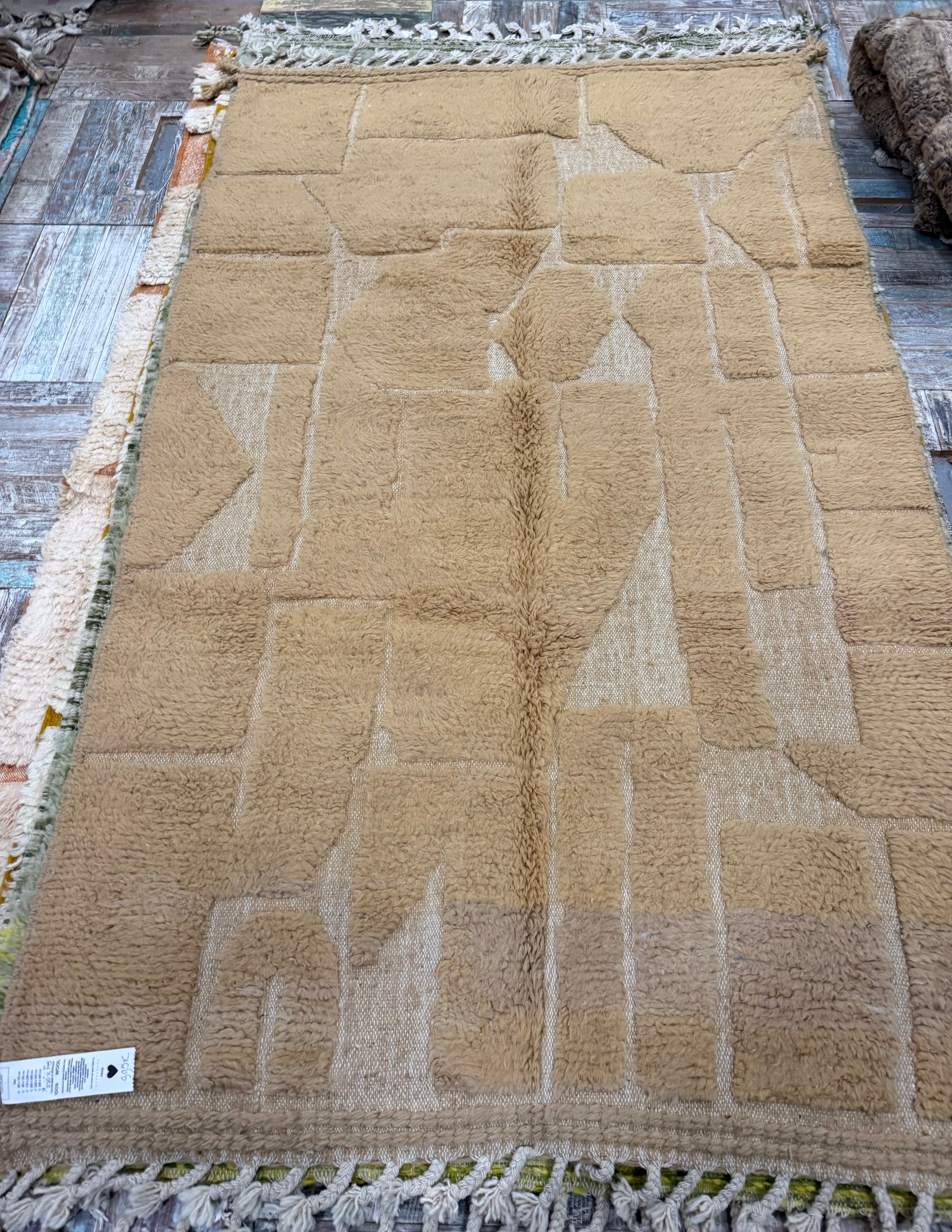 100% wollen kleed - 270 x 145 cm - aarde tinten kameel -