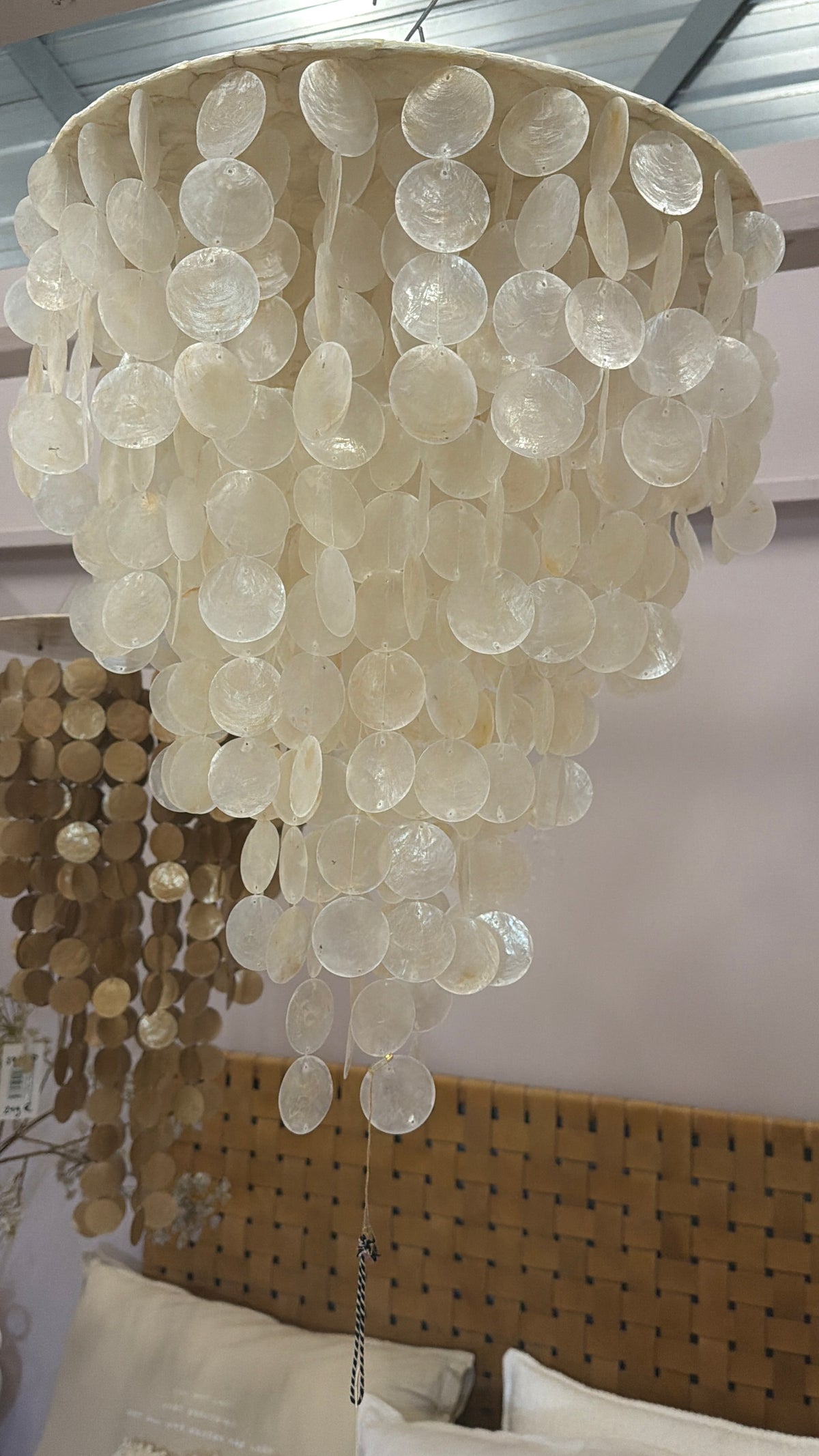 Schelpen lamp white waves - 50 x 80 cm