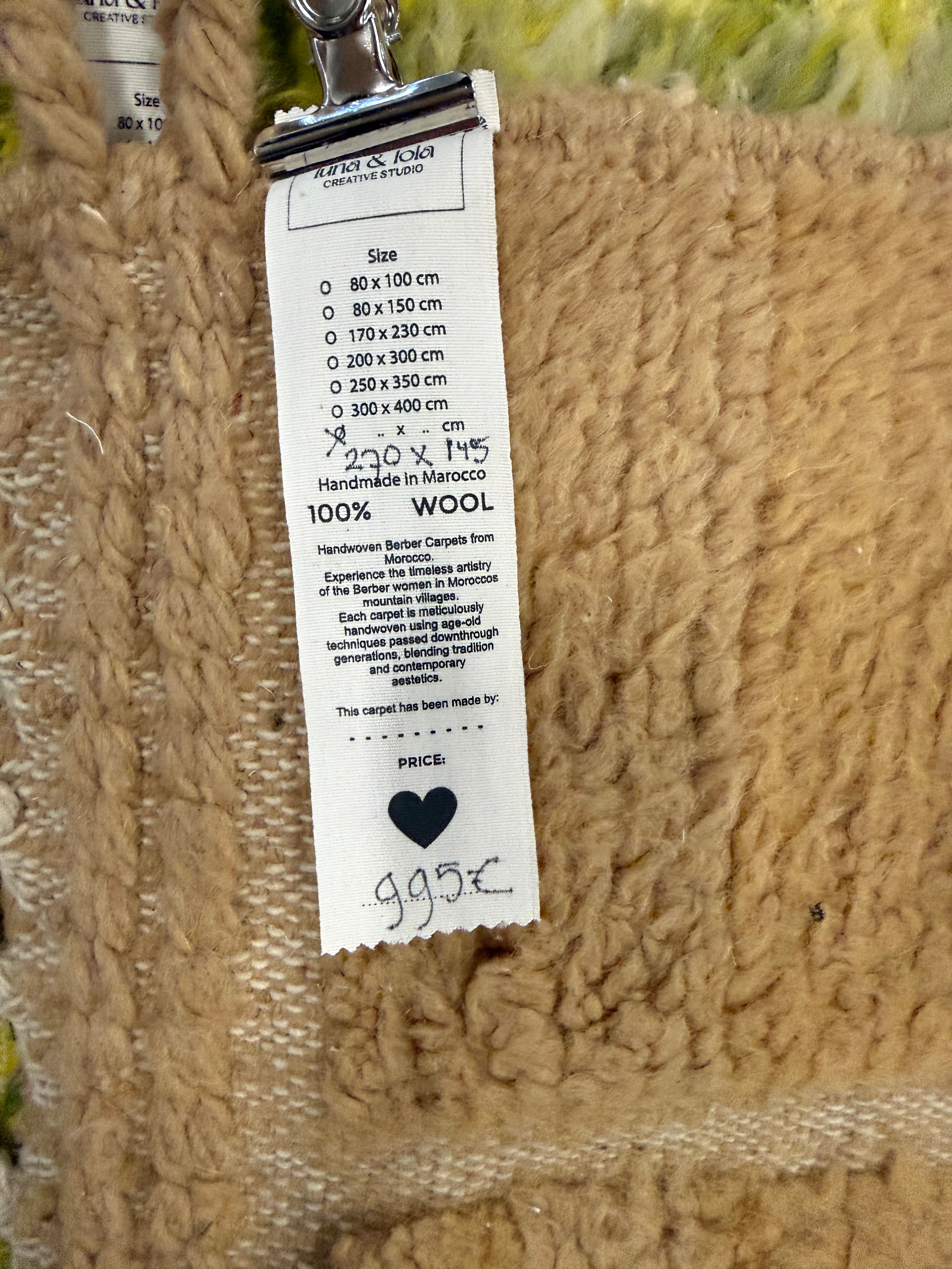 100% wollen kleed - 270 x 145 cm - aarde tinten kameel -