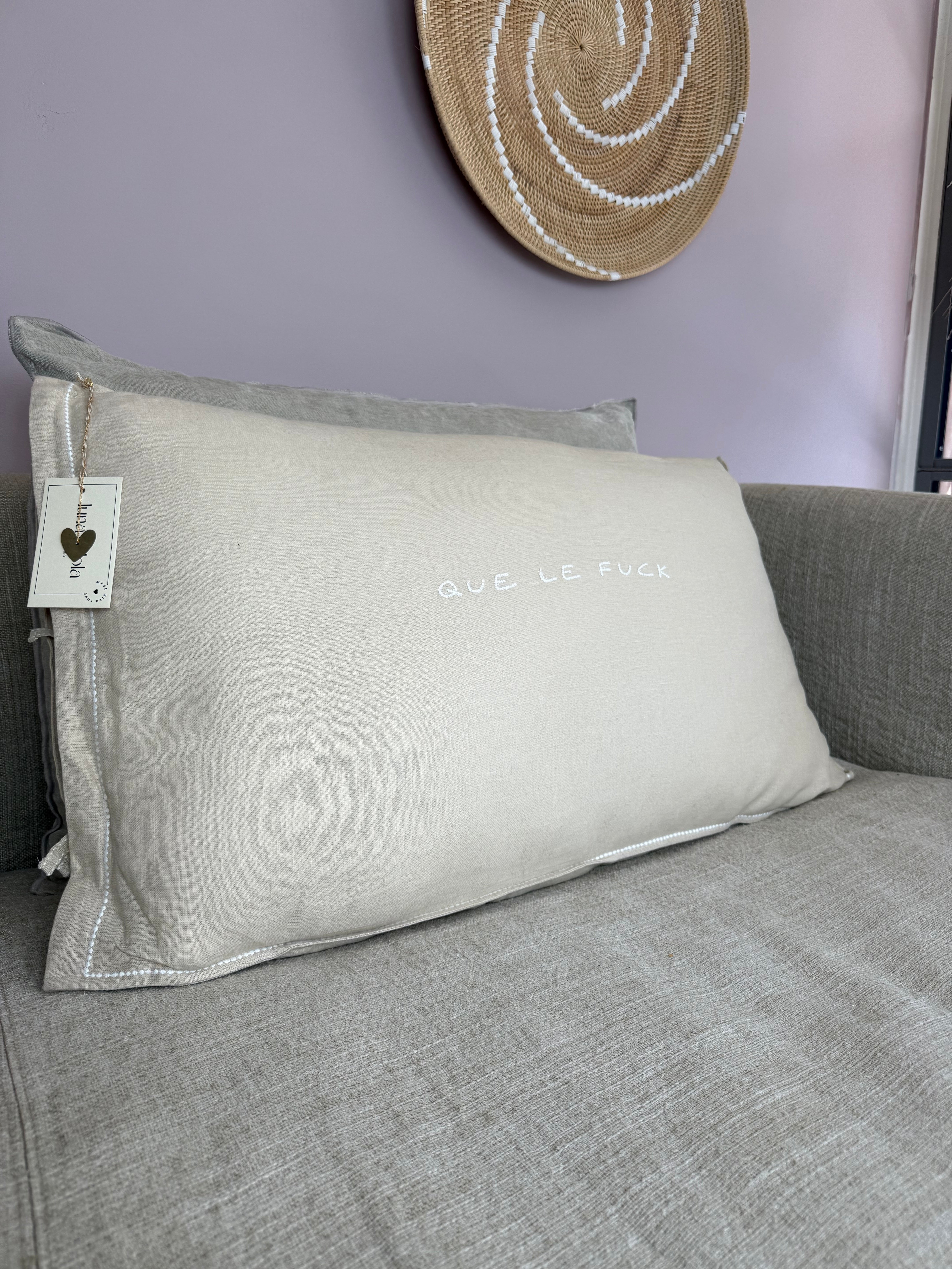Linnen Pillow + Filling | Que Le Fuck | Natural