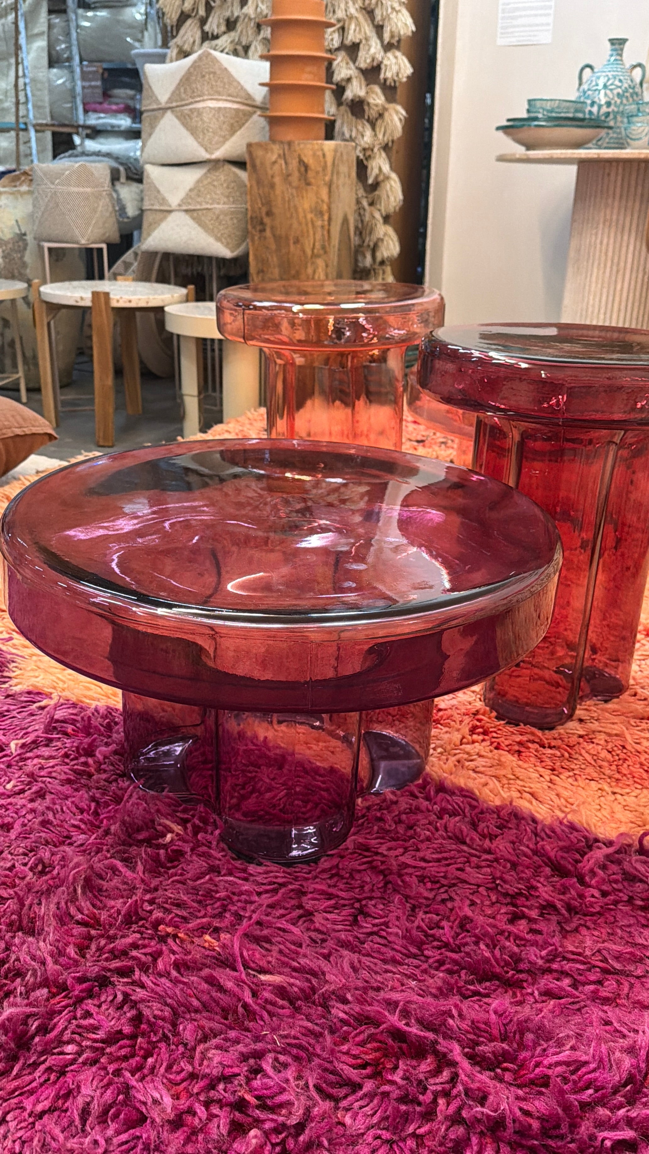 Viola · Handgeblazen Glazen Bijzettafel · Paars