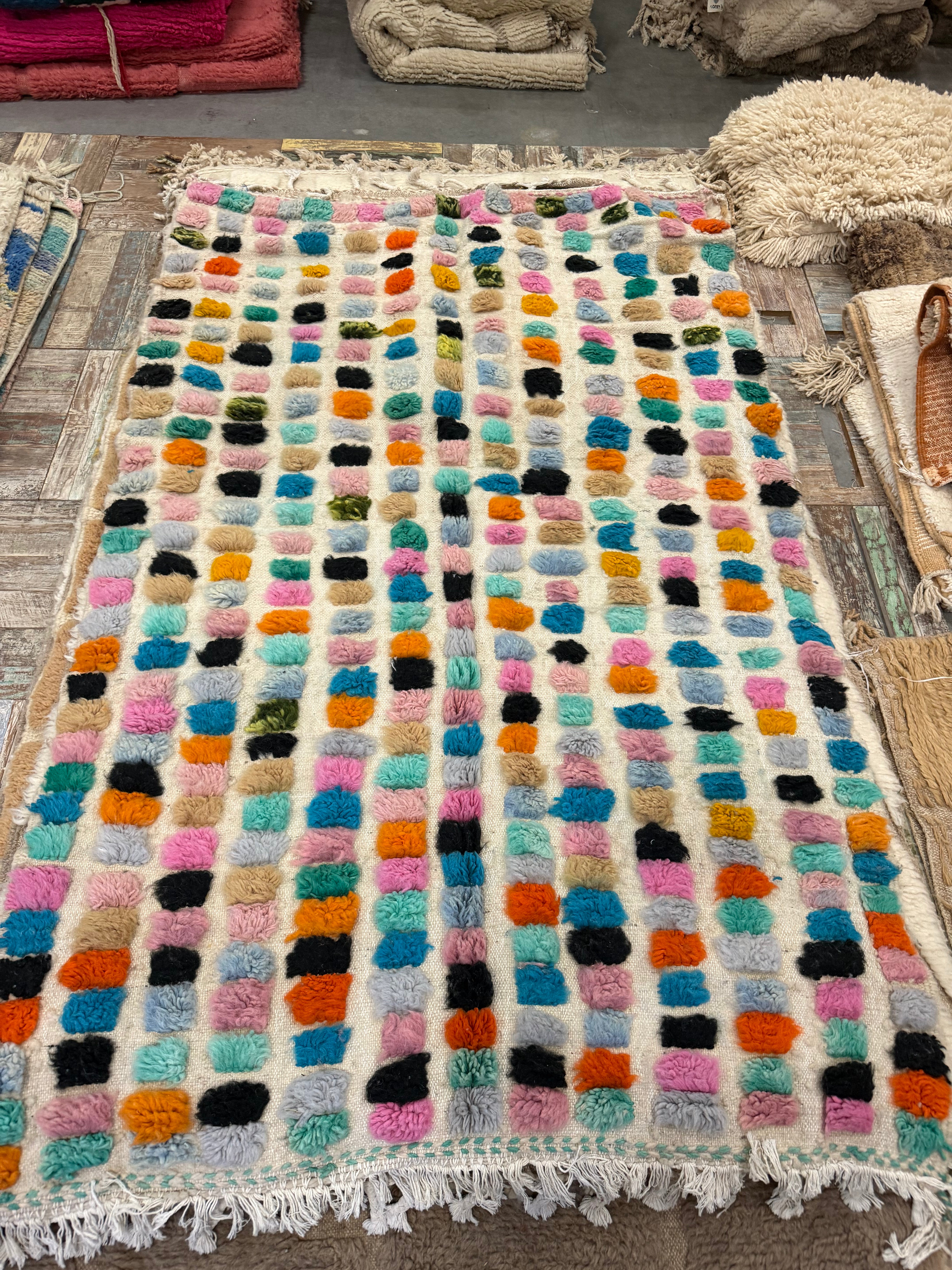 Happy multi color pastel vibes - 100% Wol | 260  x 155 cm - er is er maar één van in de hele wereld - nieuw binnen