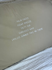 Linnen kussen 90 x 50 cm + binnenkussen | Palm Trees Ocean Breeze | Naturel