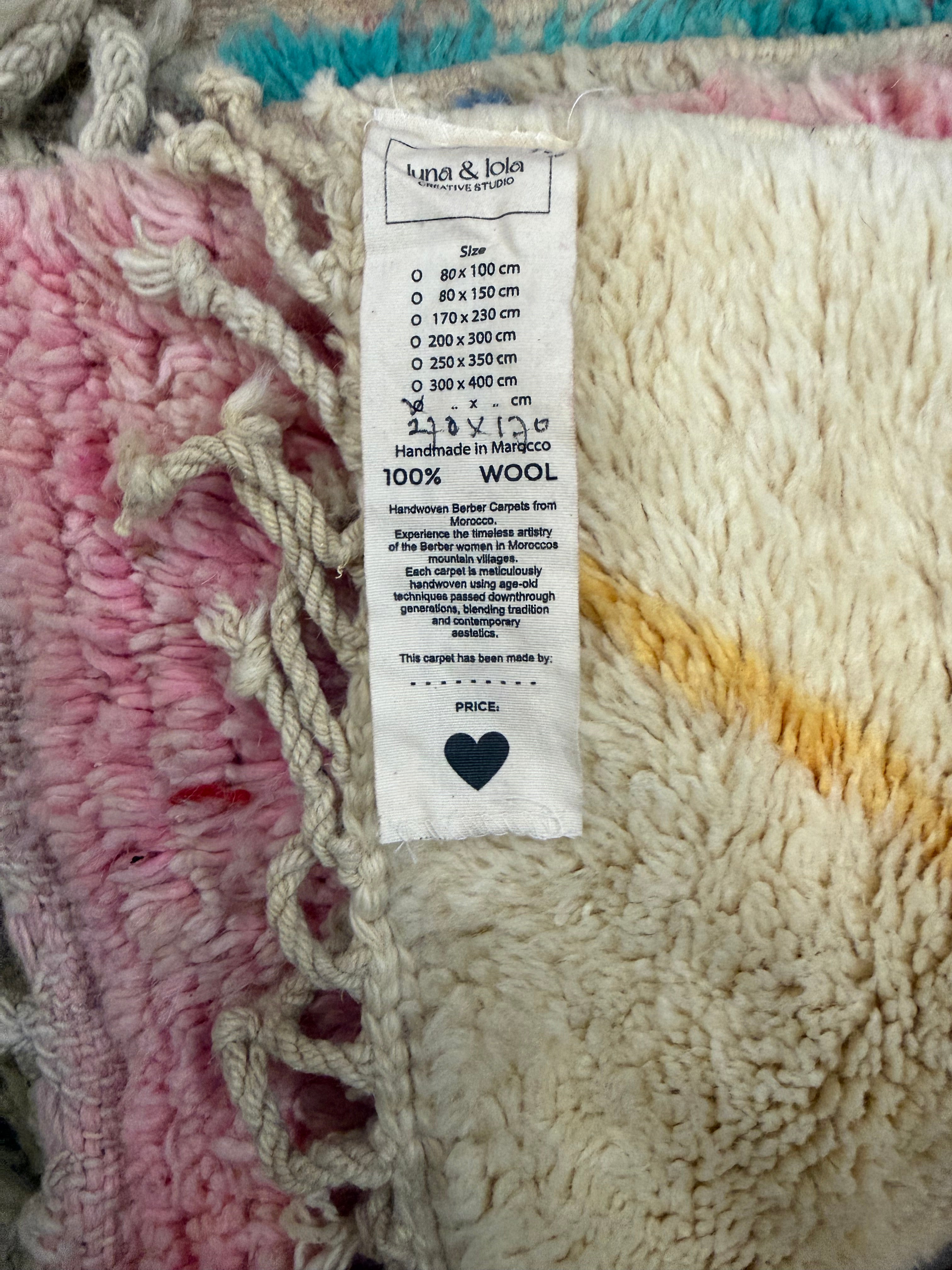 Kleed naturel - 100% Wol | 270  x 170 cm - uniek exemplaar